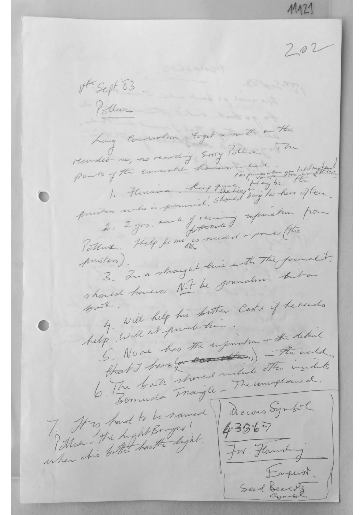 Alex Sanders Trance Notes, document 11121