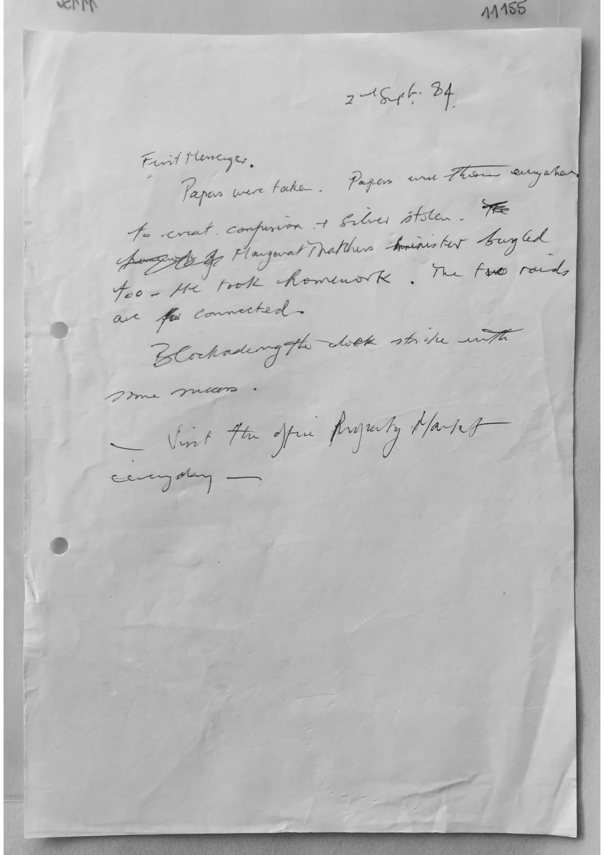 Handwritten Trance notes - First Manager, document 11155