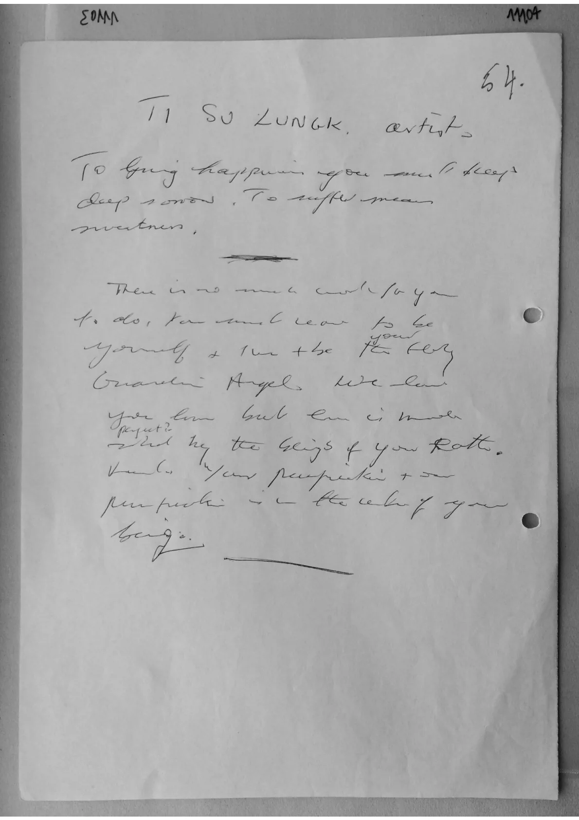 Handwritten notes, document 11104