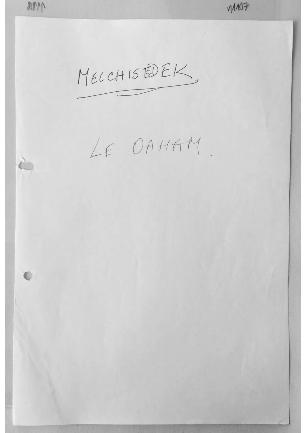 Handwritten notes, document 11107