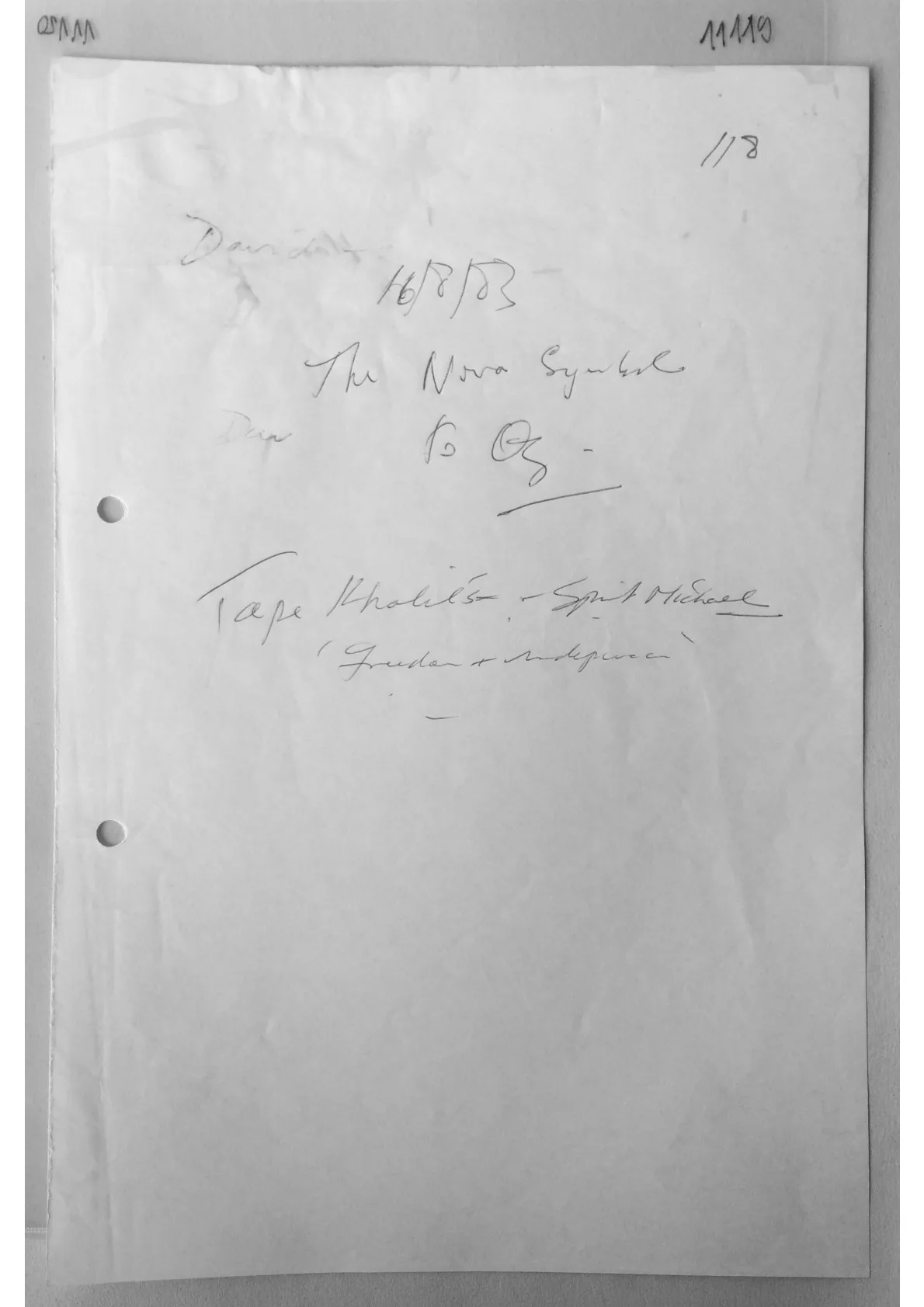 Handwritten notes, document 11119