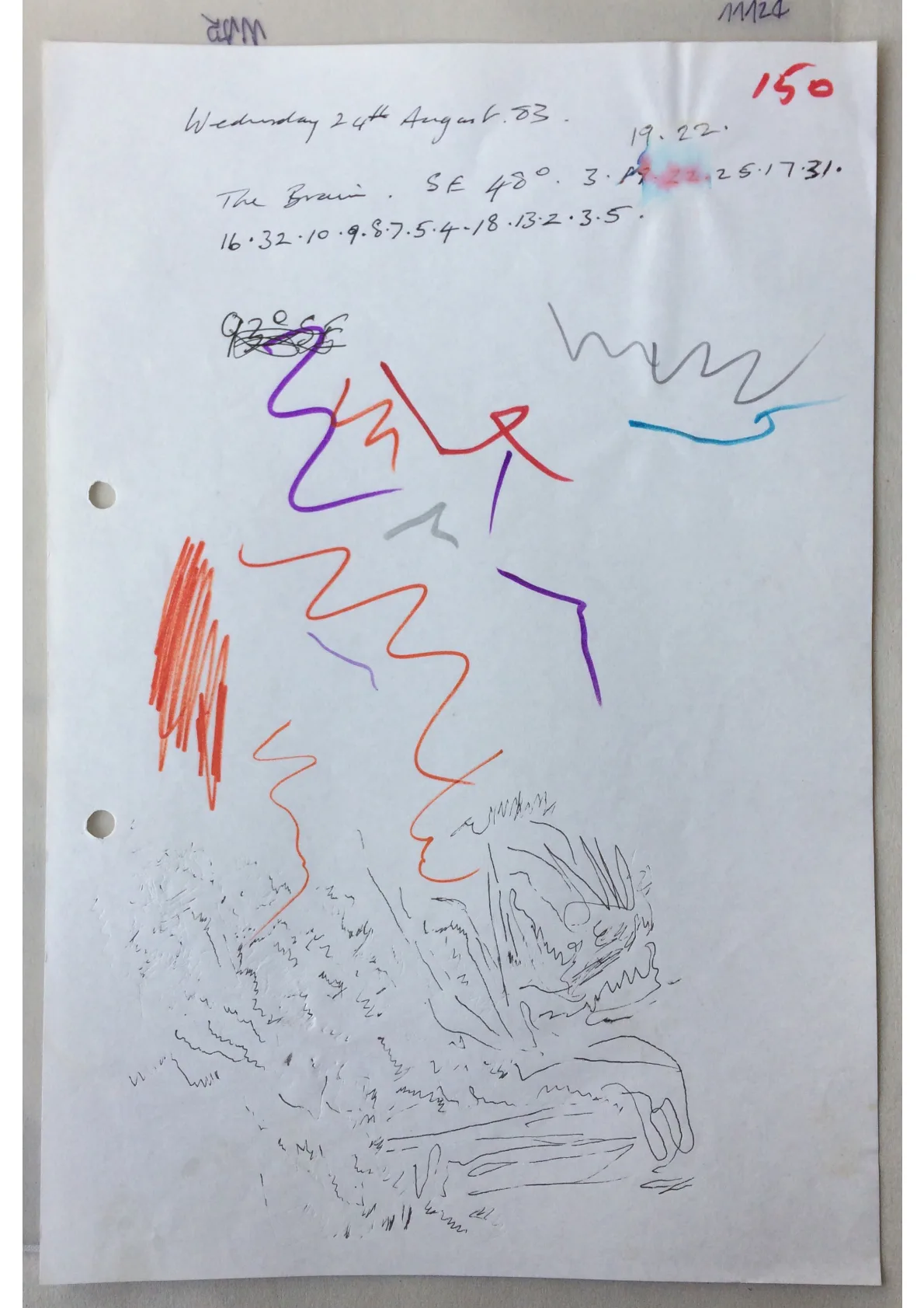 Handwritten notes, document 11124
