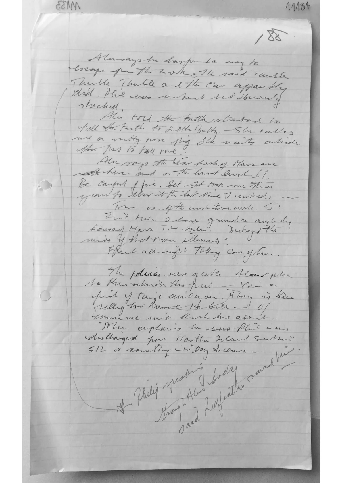 Handwritten notes, document 11134