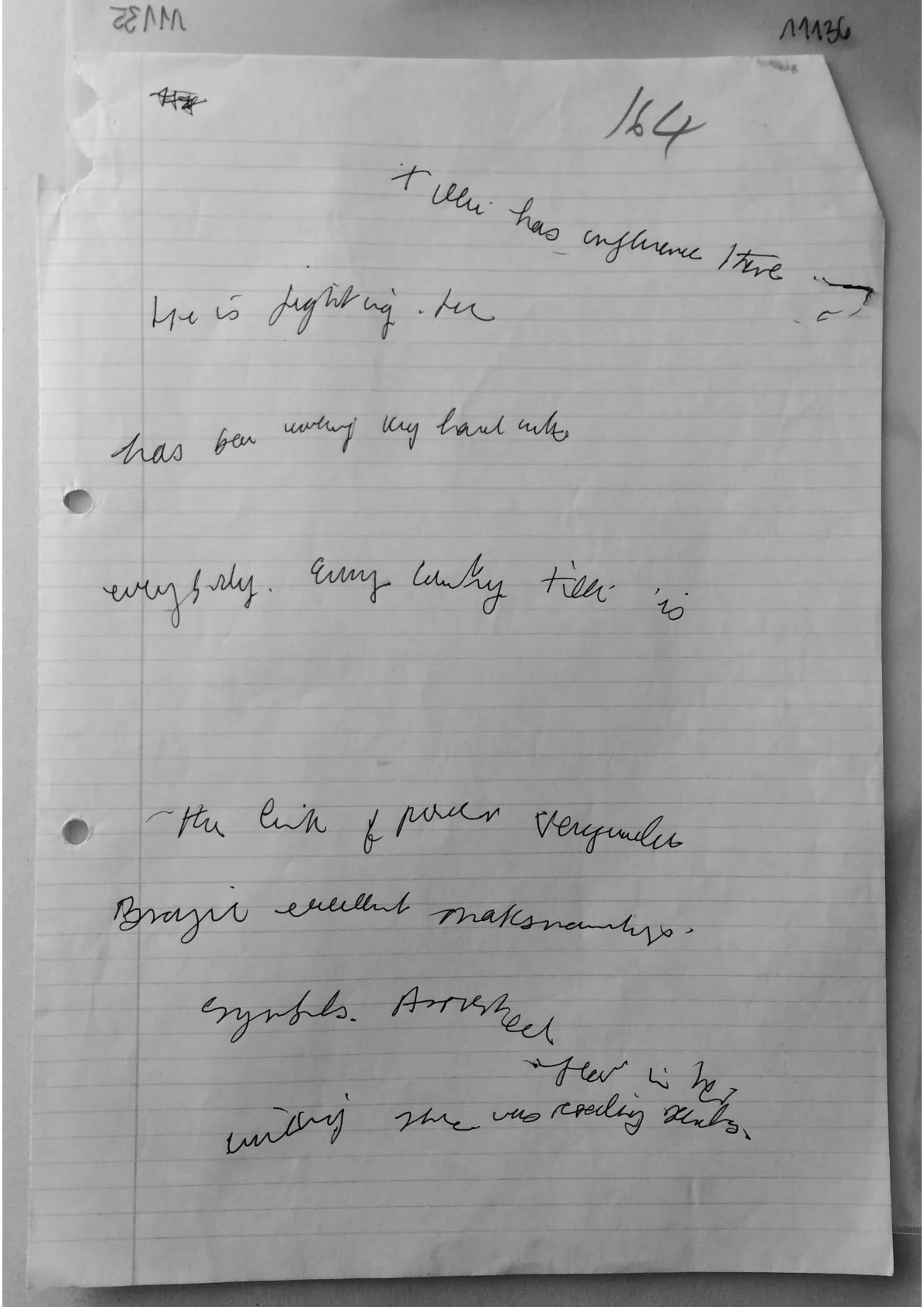 Handwritten notes, document 11136