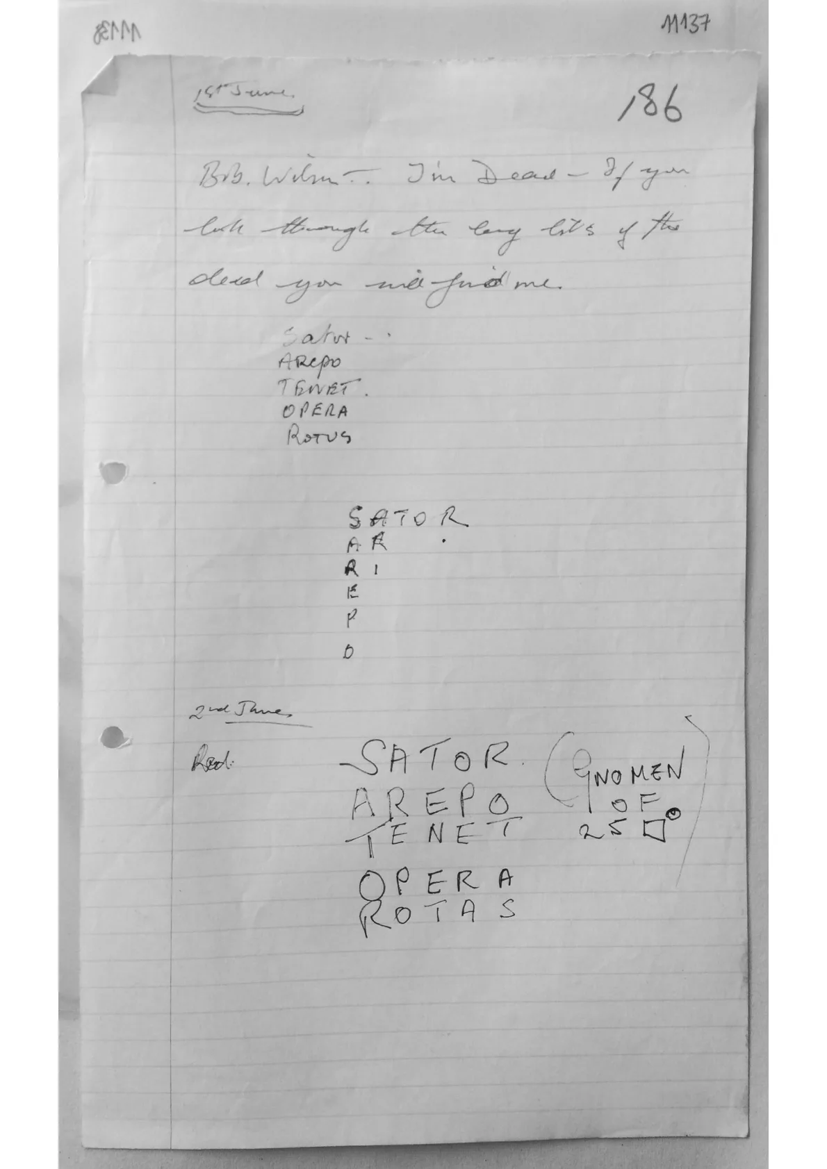 Handwritten notes, document 11137