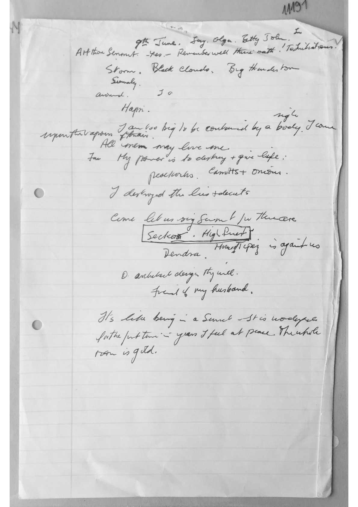 Handwritten Notes, document 11191