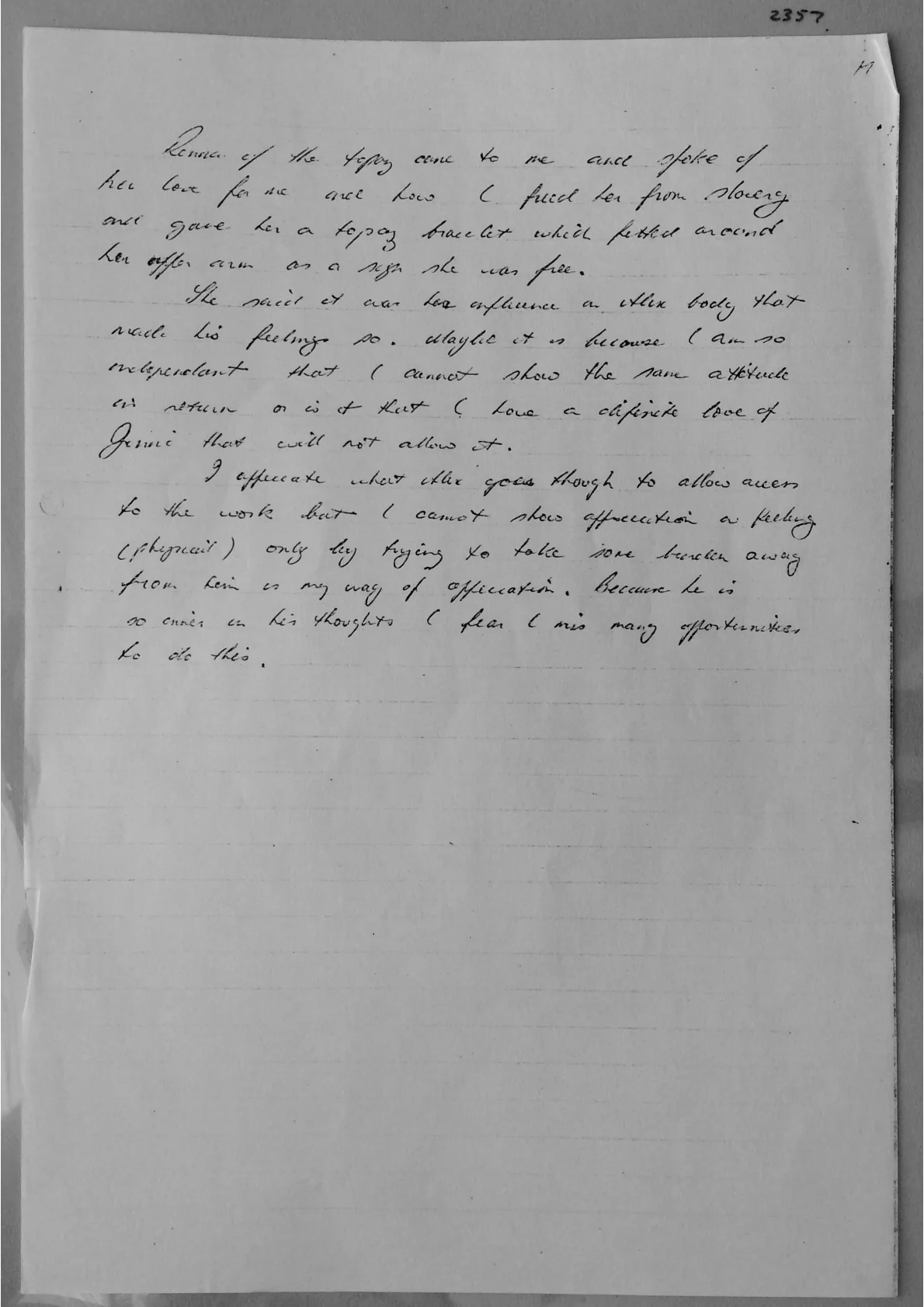 Handwritten notes. Document 2357