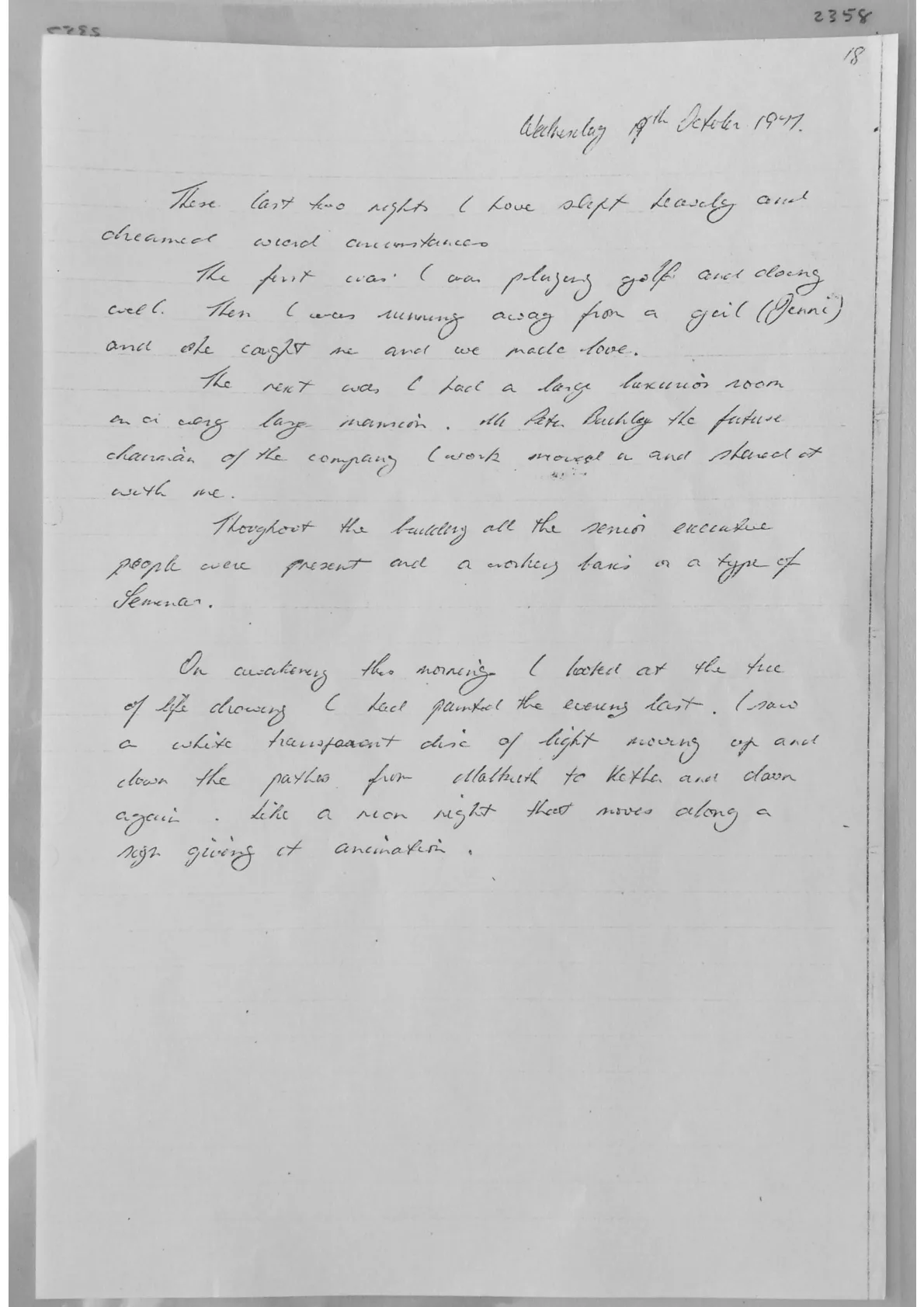 Handwritten notes. Document 2358