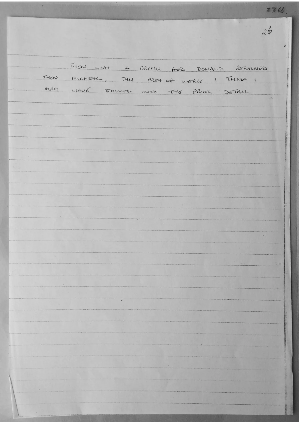 Handwritten notes. document 2366