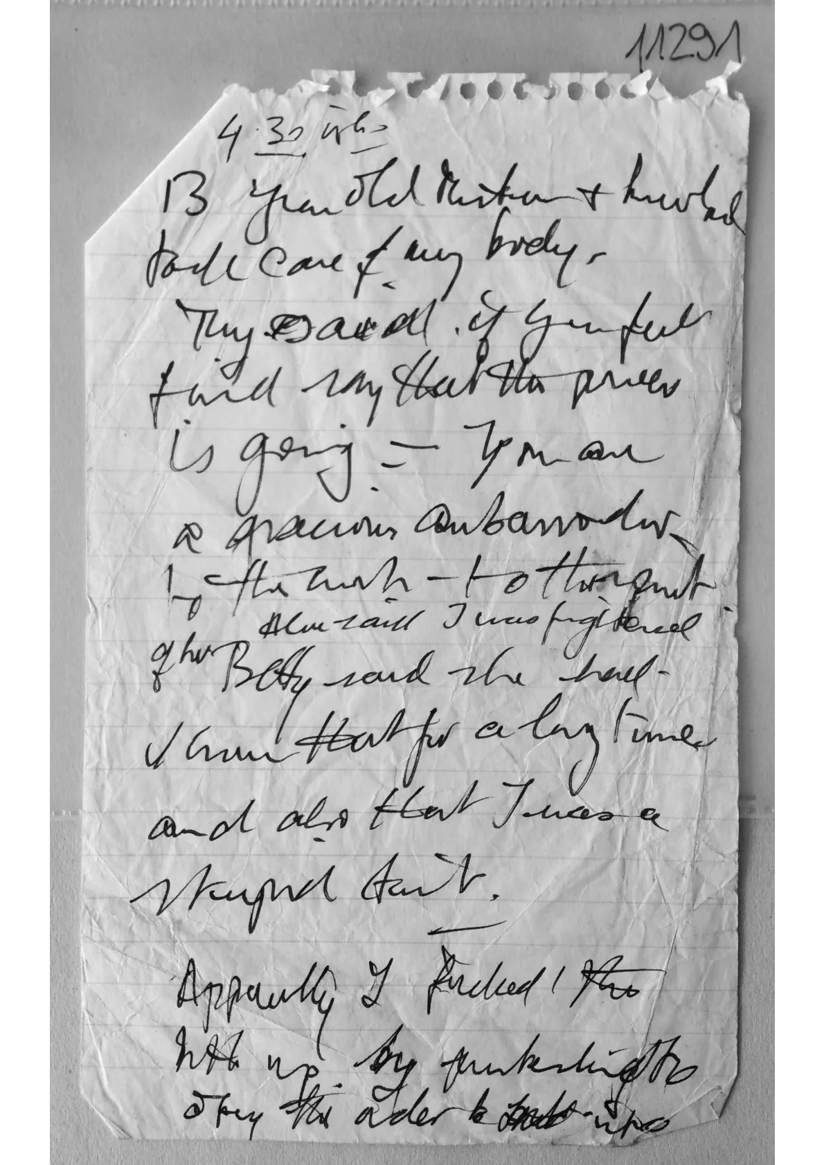 Handwritten notes, mostly unintelligible, document 11291
