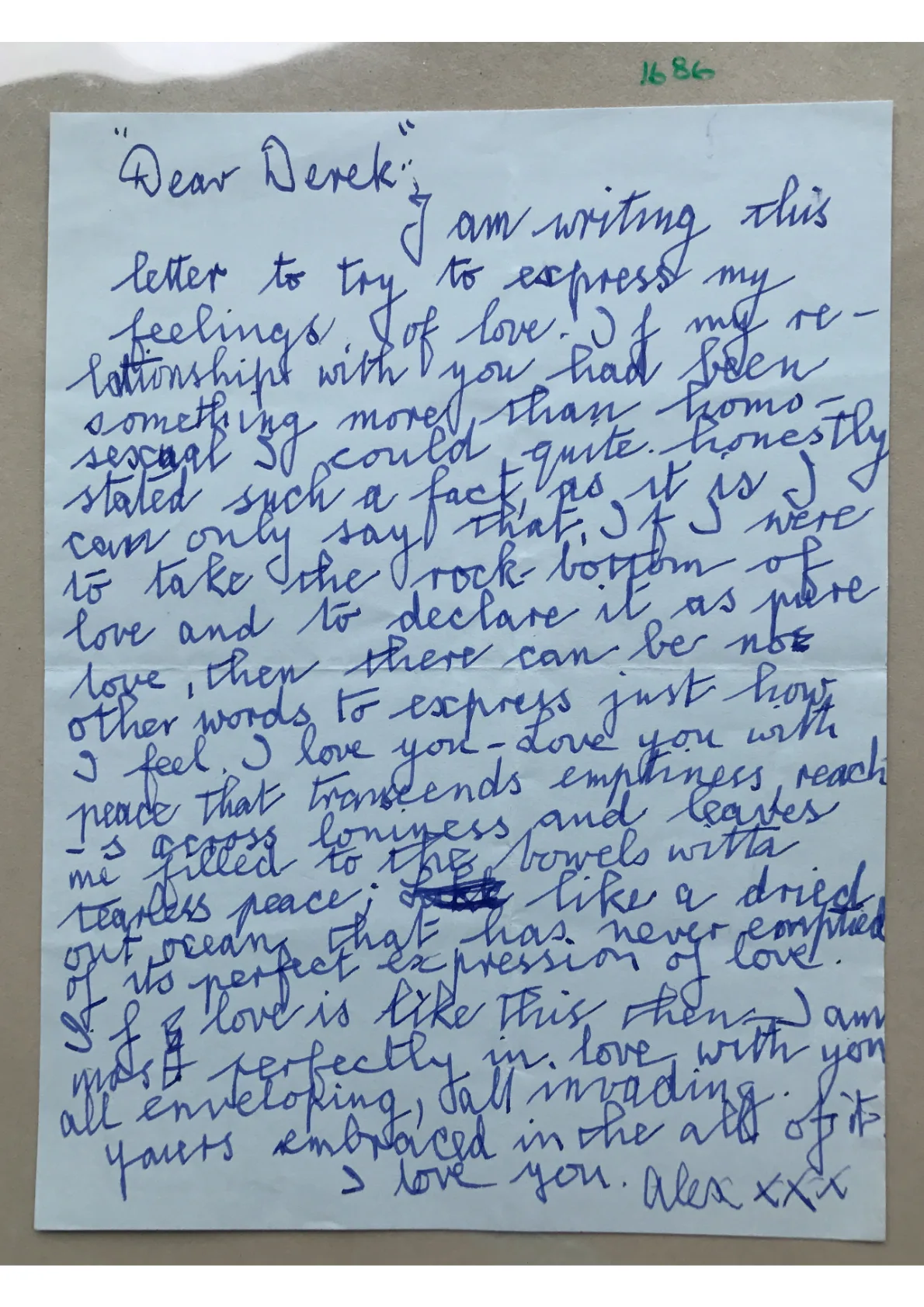 Letter to Derek (Taylor?) from Alex Sanders, Document 1686