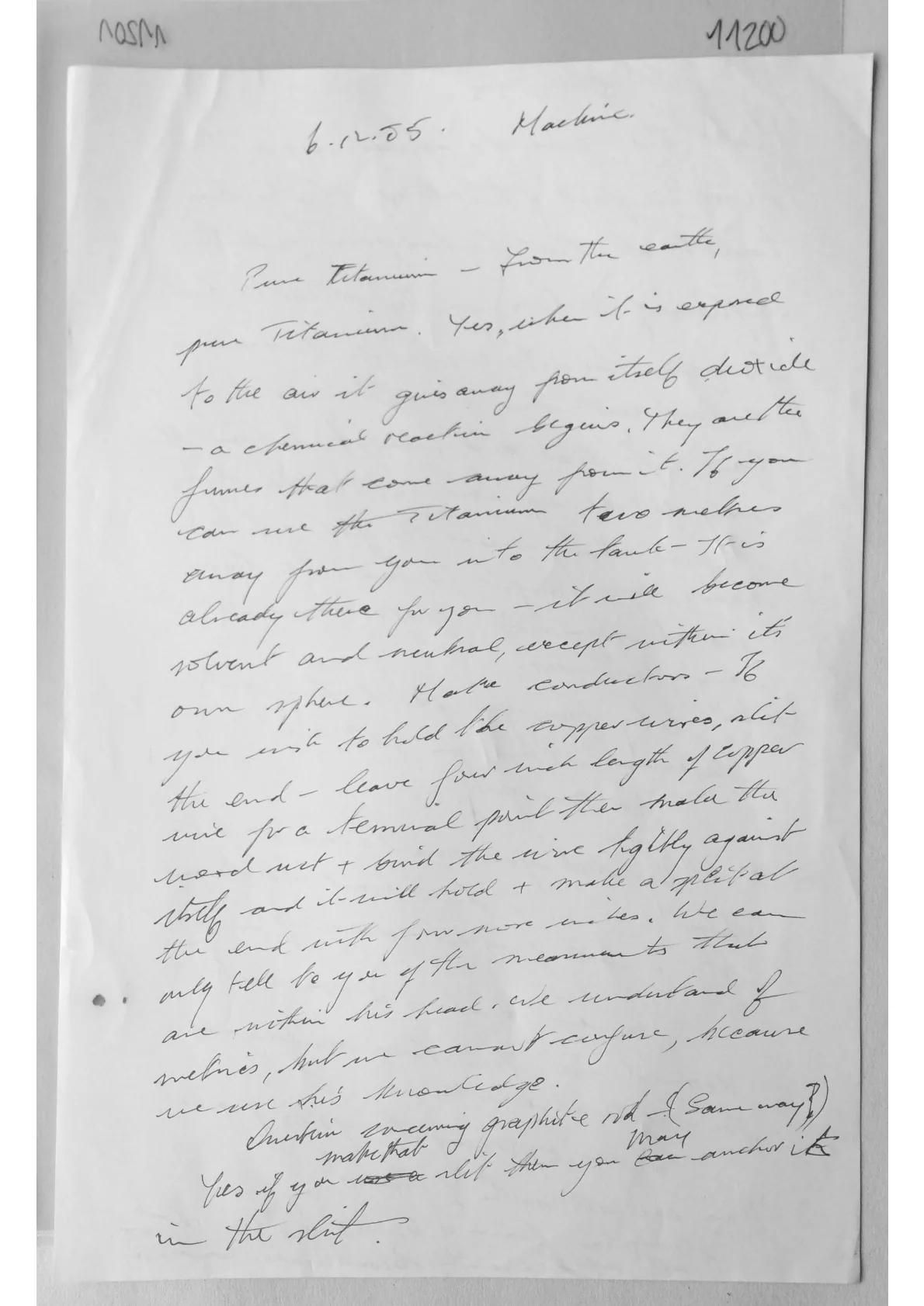 'Machine' - handwritten notes by Alex