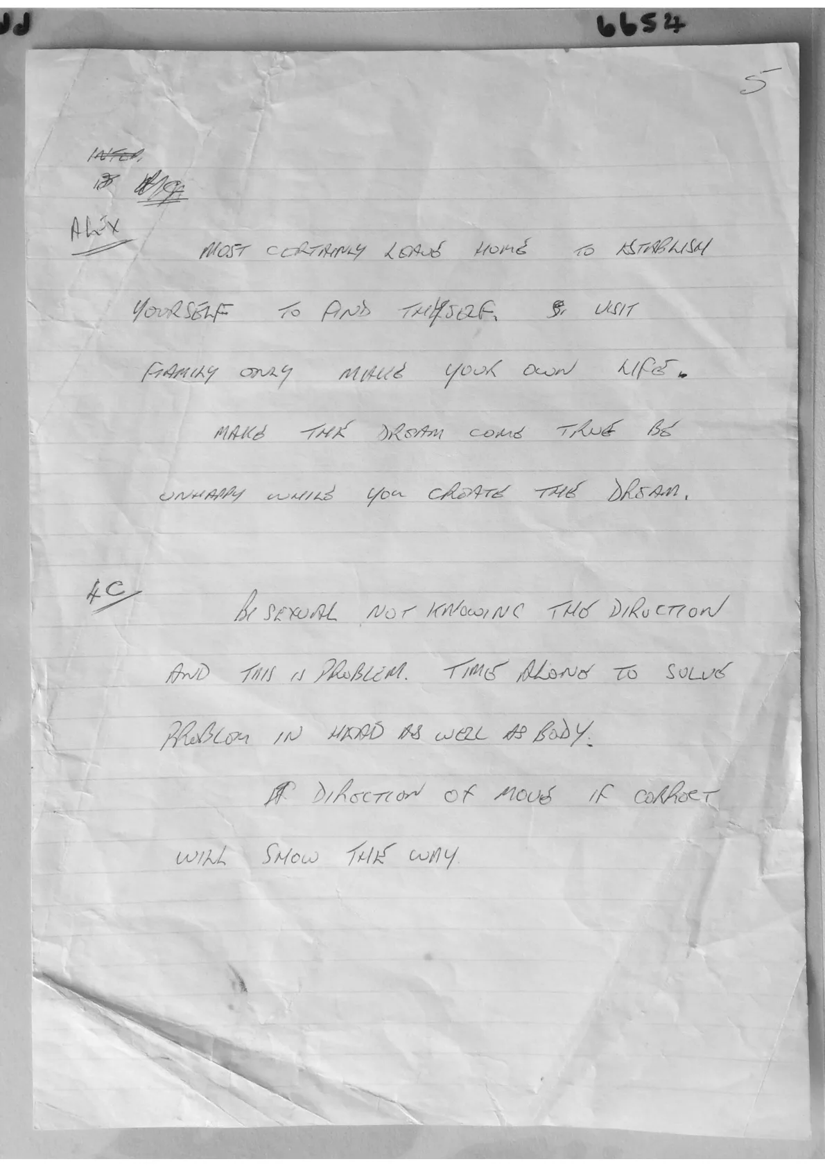 Trance notes - Most certainly leave home..., document 6654, 6655