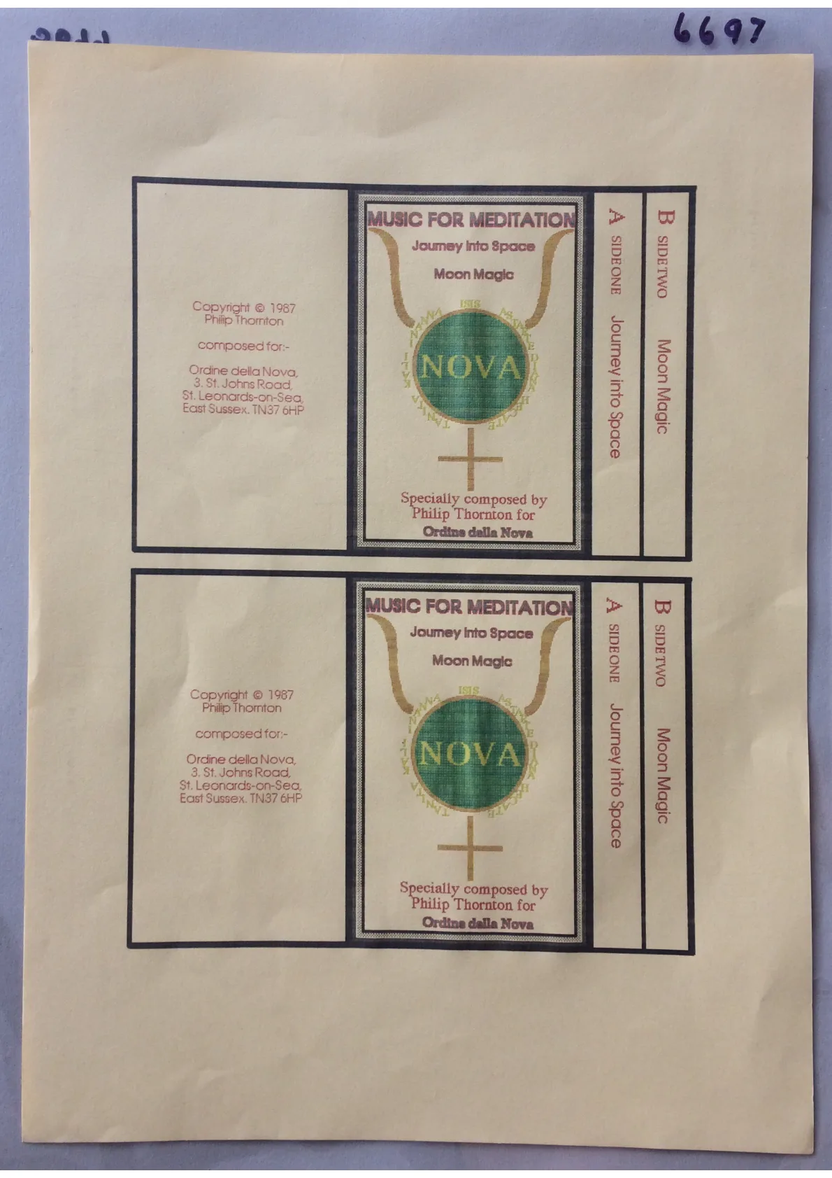 Ordine Della Nova. Music for Meditation - Box art