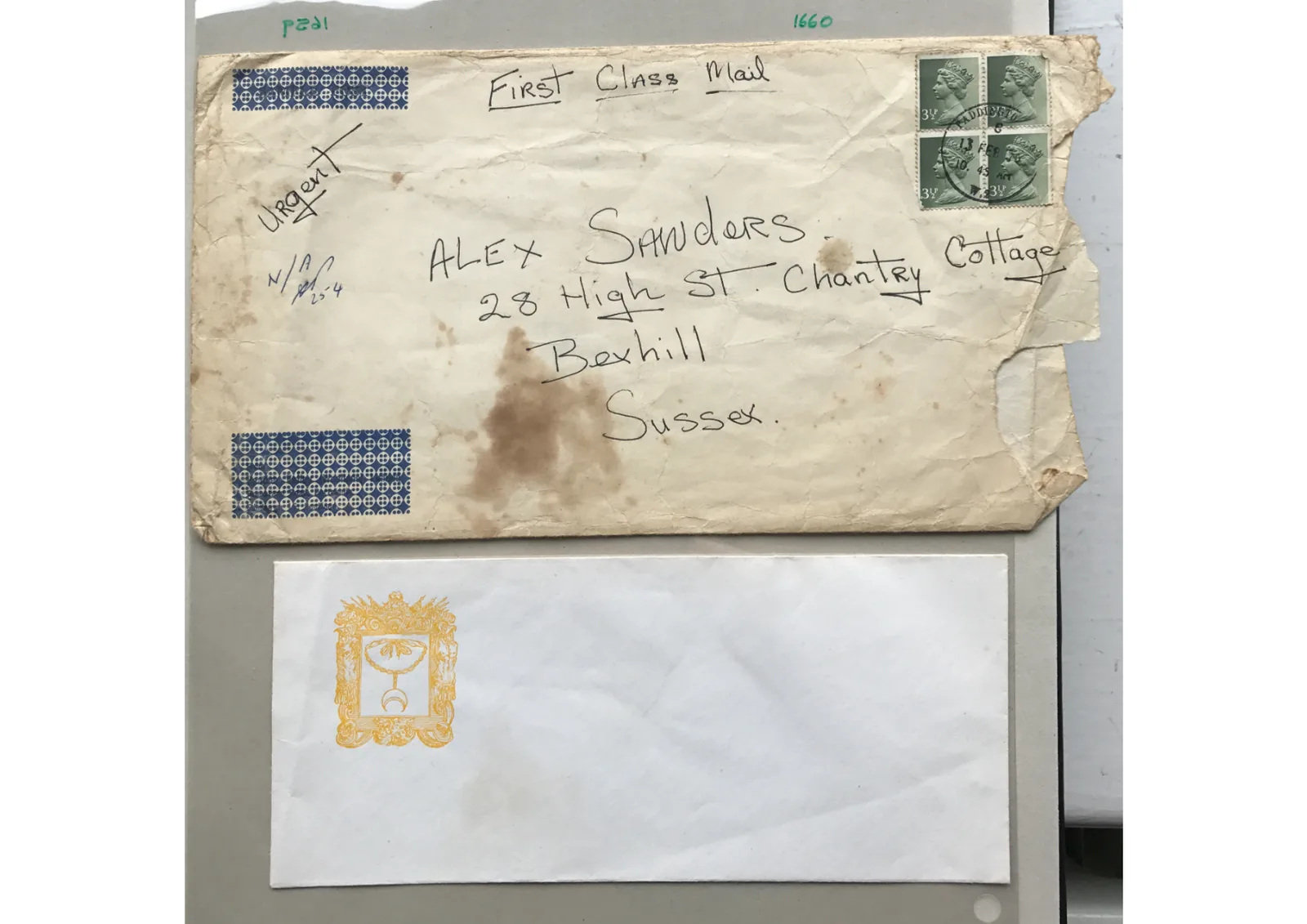 Ordine Della Luna blank envelope & post-stamped envelope (13 February, 1975)