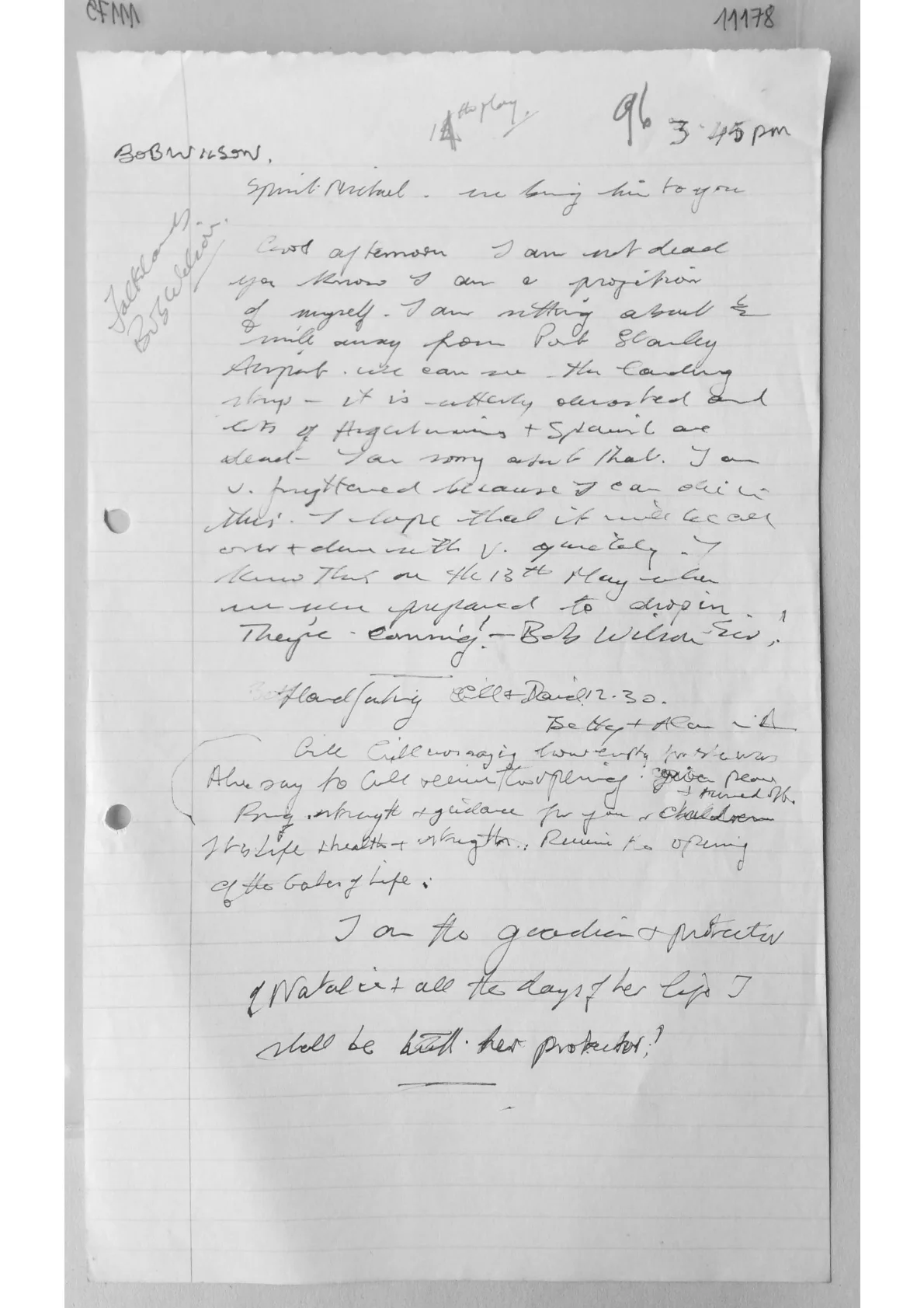 Handwritten Trance notes - Spirit Michael, document 11178