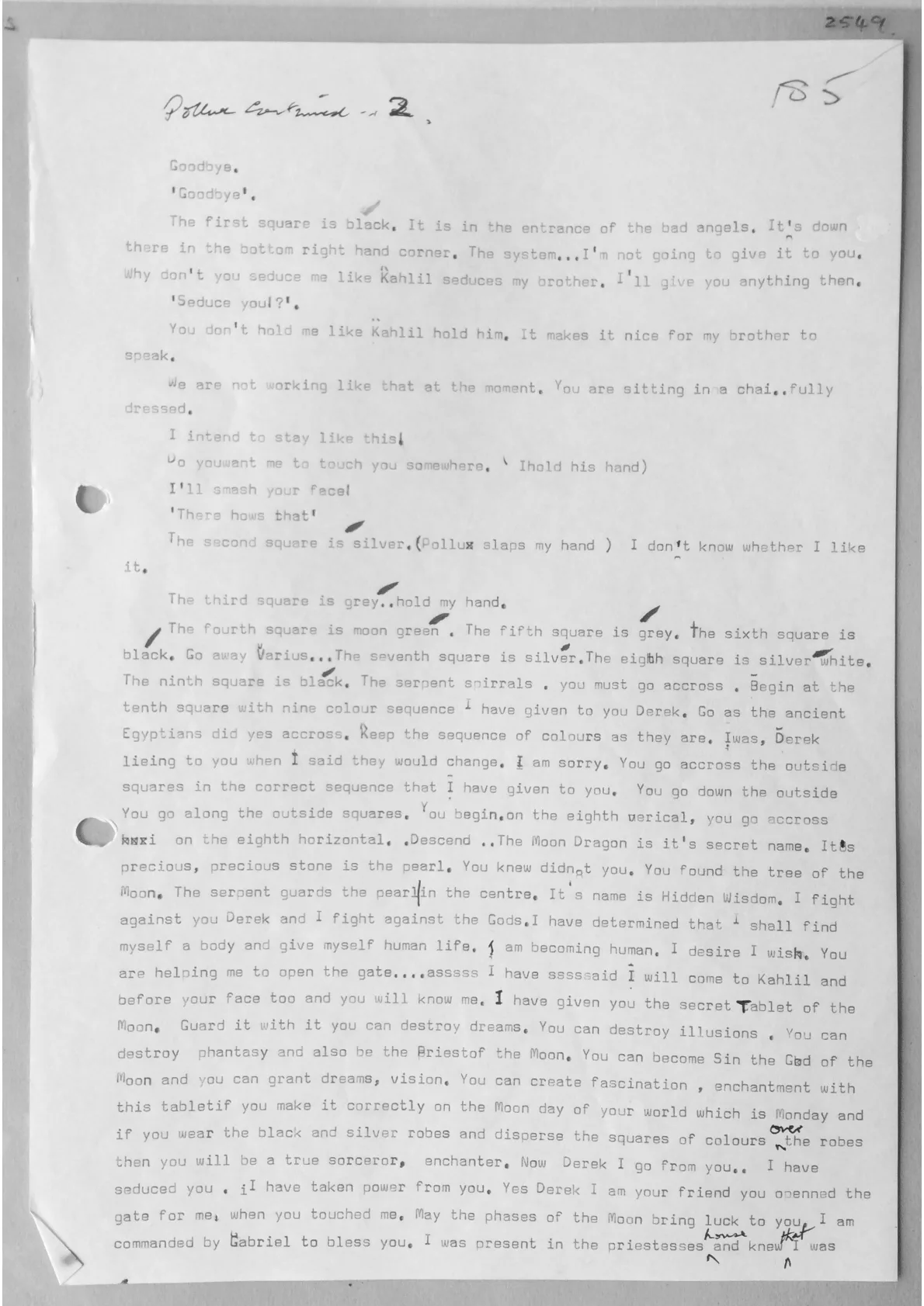 Trance notes "Pollux continued.. 2". Doc 2549