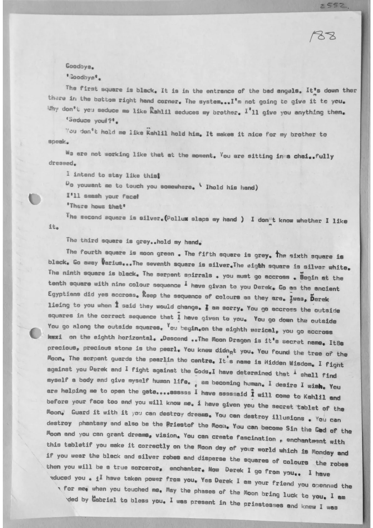 Typed trance notes. [Pollux continued] Doc 2552