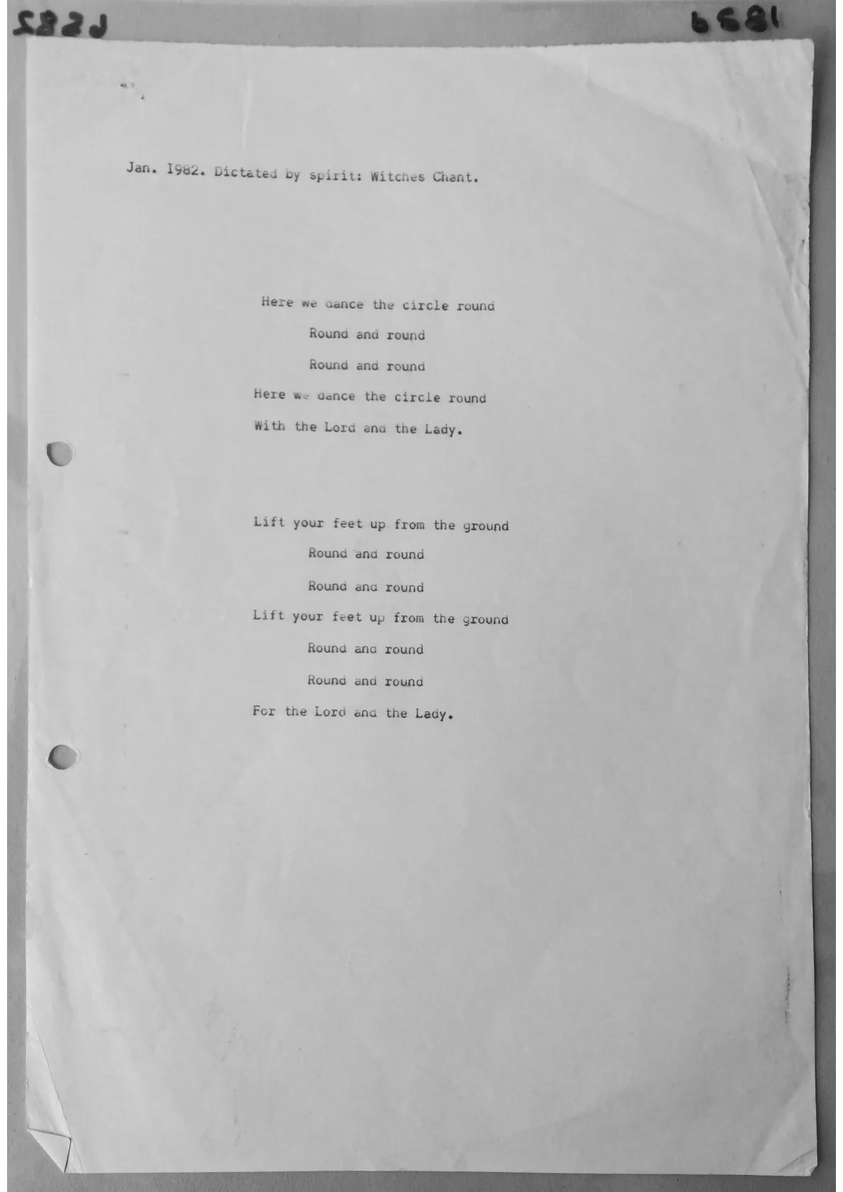 Trance notes - Witches Chant, document 6581 - 6582