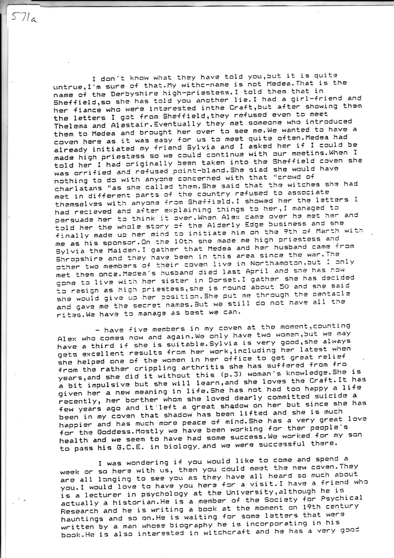1963 Letter from Patricia Kopinski to Gerald Gardner - Transcription