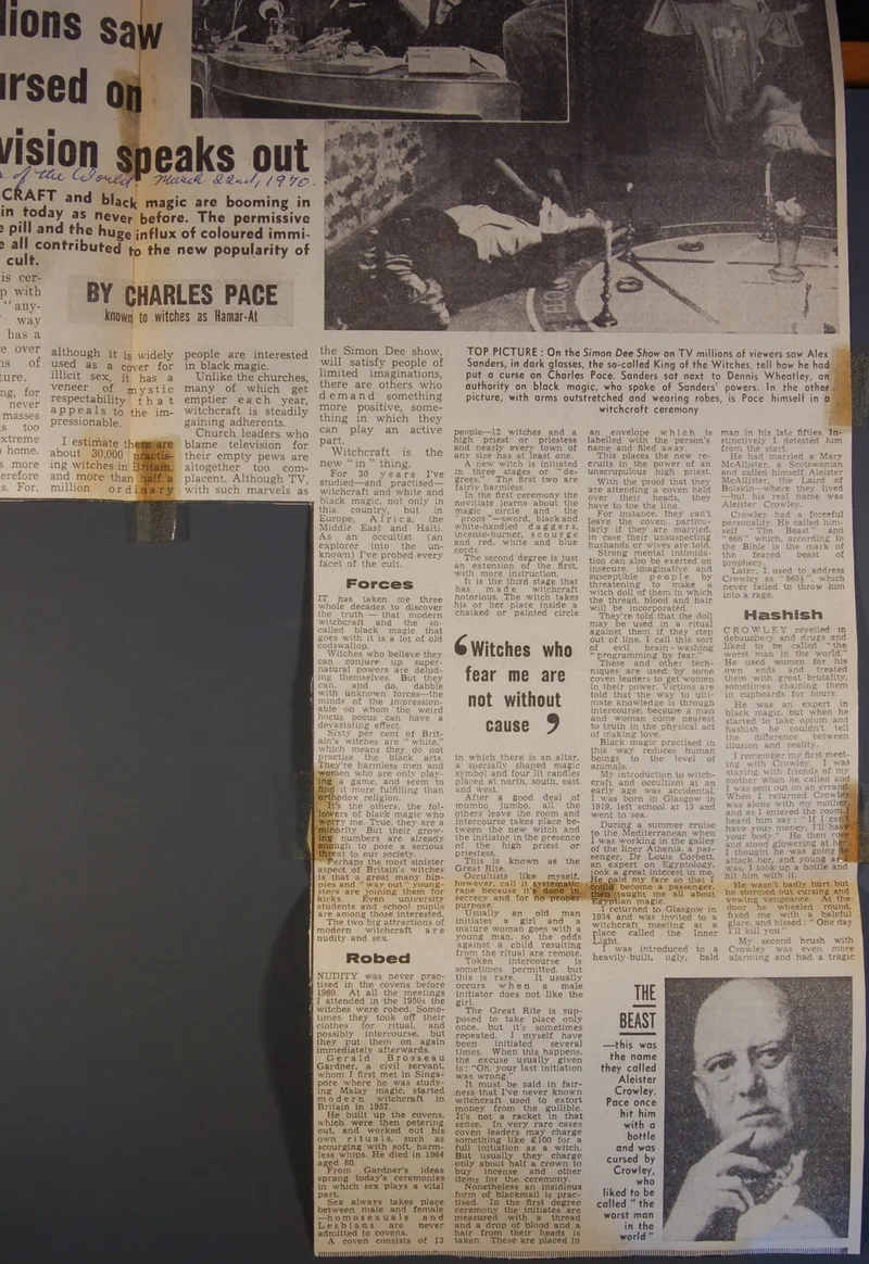 Witch Confesses - 1970 Newspaper article