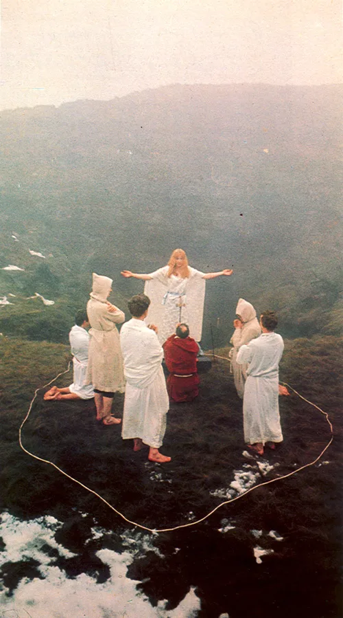 A collection of images of Alex and Maxine on the Moors during ritual.