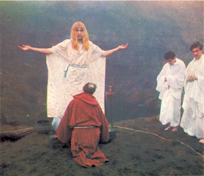 A collection of images of Alex and Maxine on the Moors during ritual.