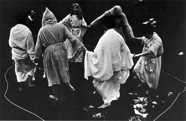 A collection of images of Alex and Maxine on the Moors during ritual.