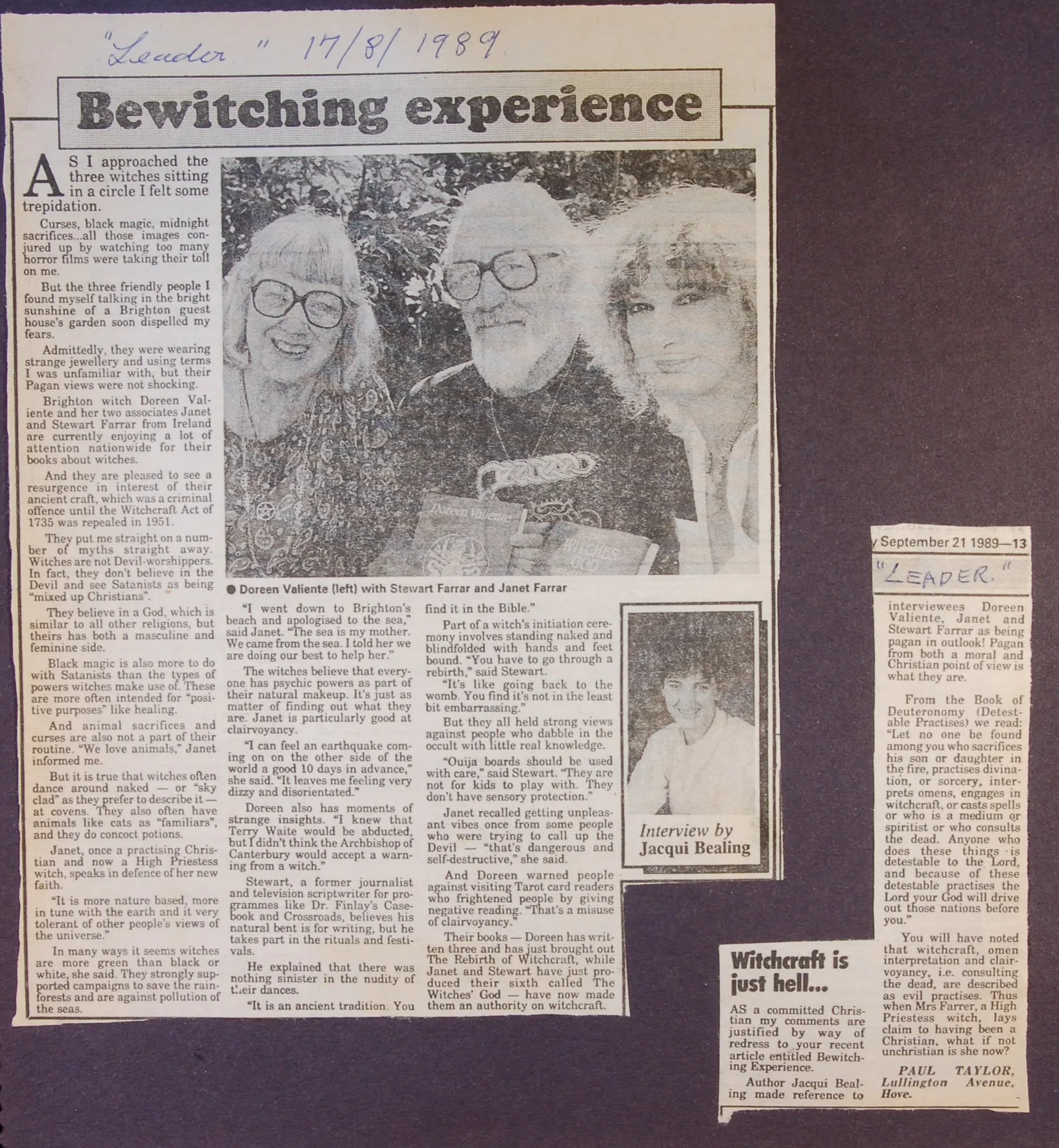 Newspaper article - 'Bewitching Experience'