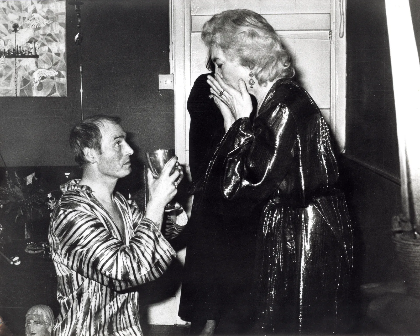Alex Sanders and Betty Britton at the altar, Chantry Cottage, 23 April 1975