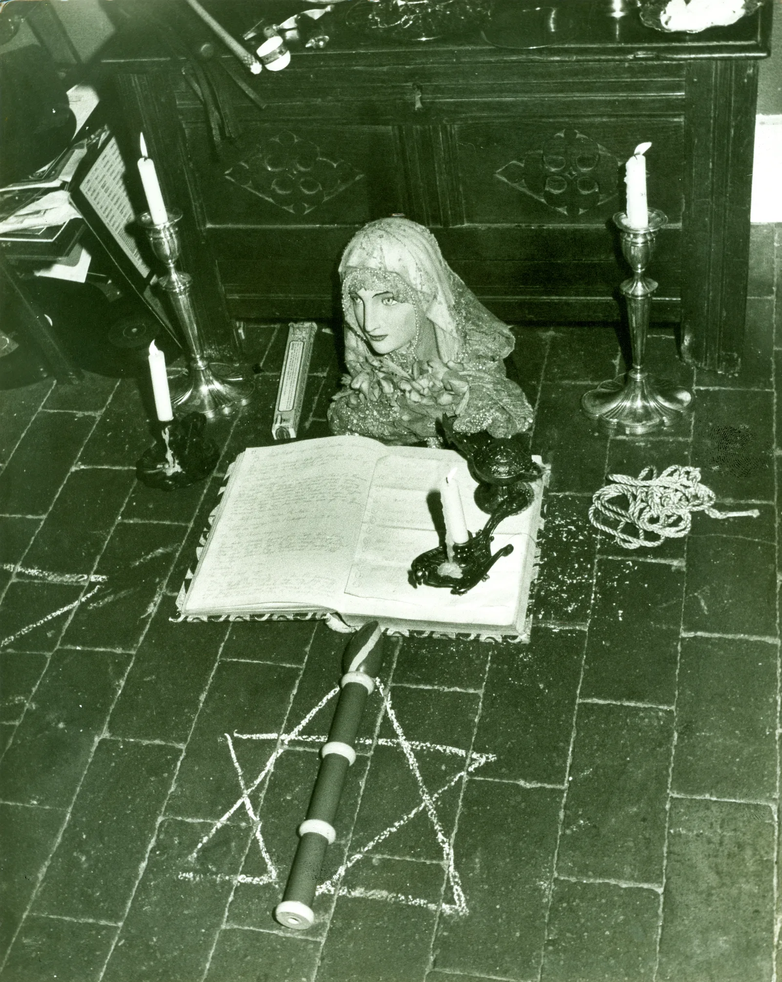 The altar in the temple, detail, Chantry Cottage, 23 April 1975