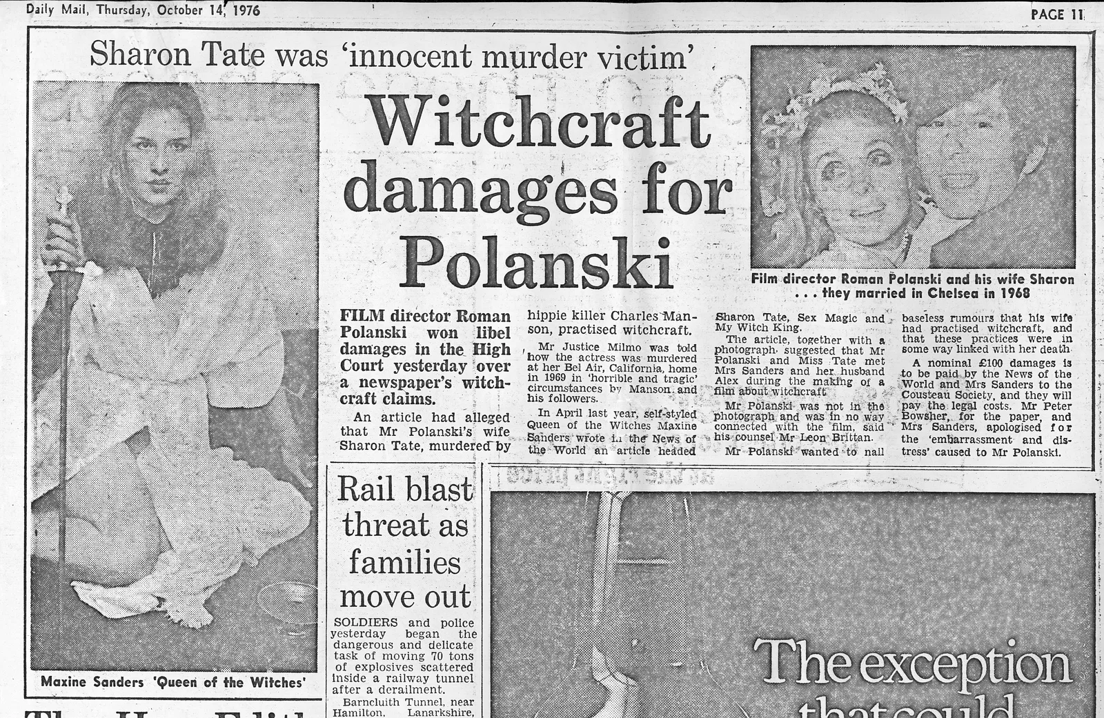 'Witchcraft damages for Polanski', Daily Mail, 14 October 1976