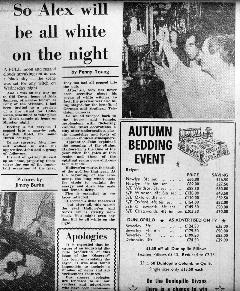 'So Alex will be all white on the night', Bexhill Observer, 29 October 1977