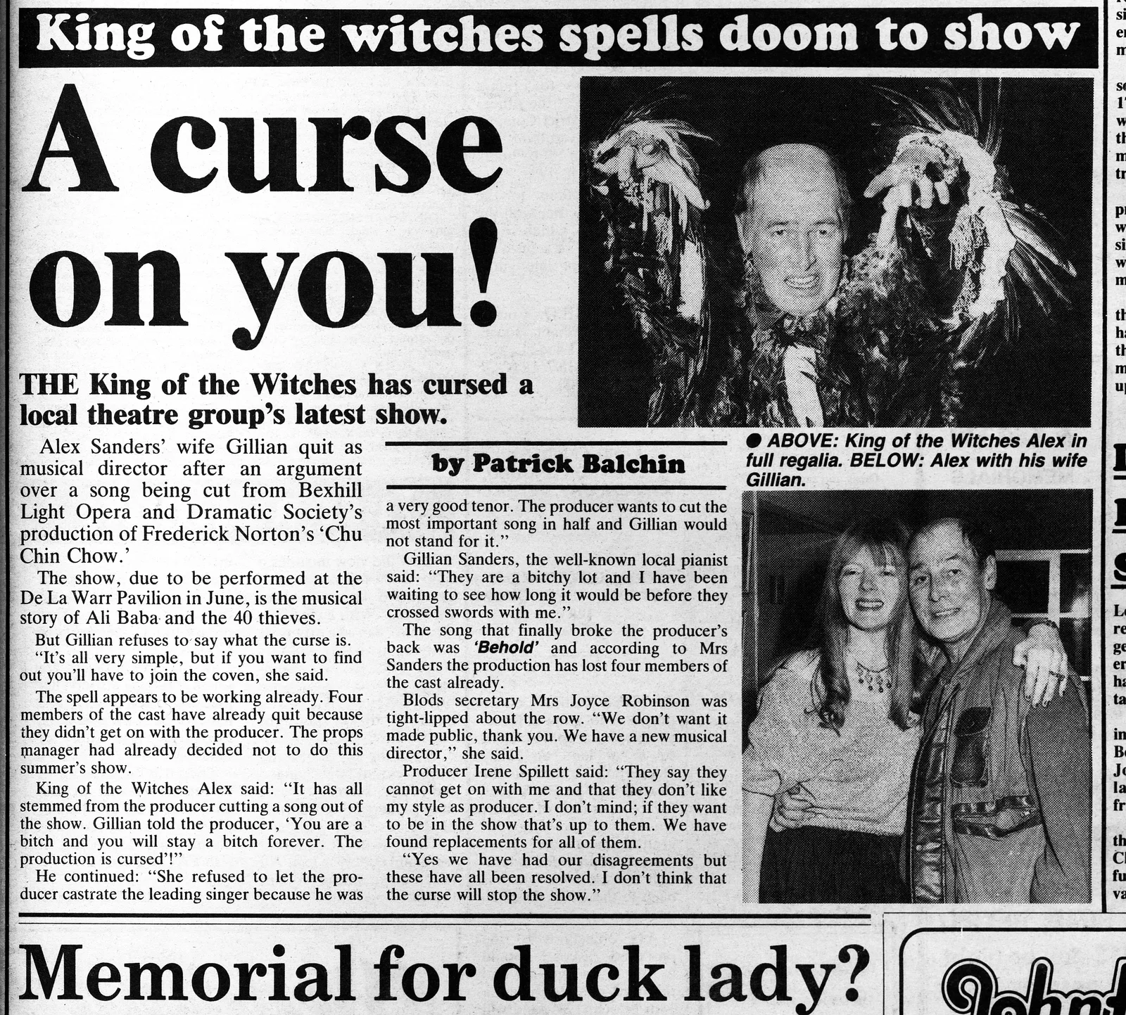 'A curse on you!', Bexhill Observer, 28 February 1985