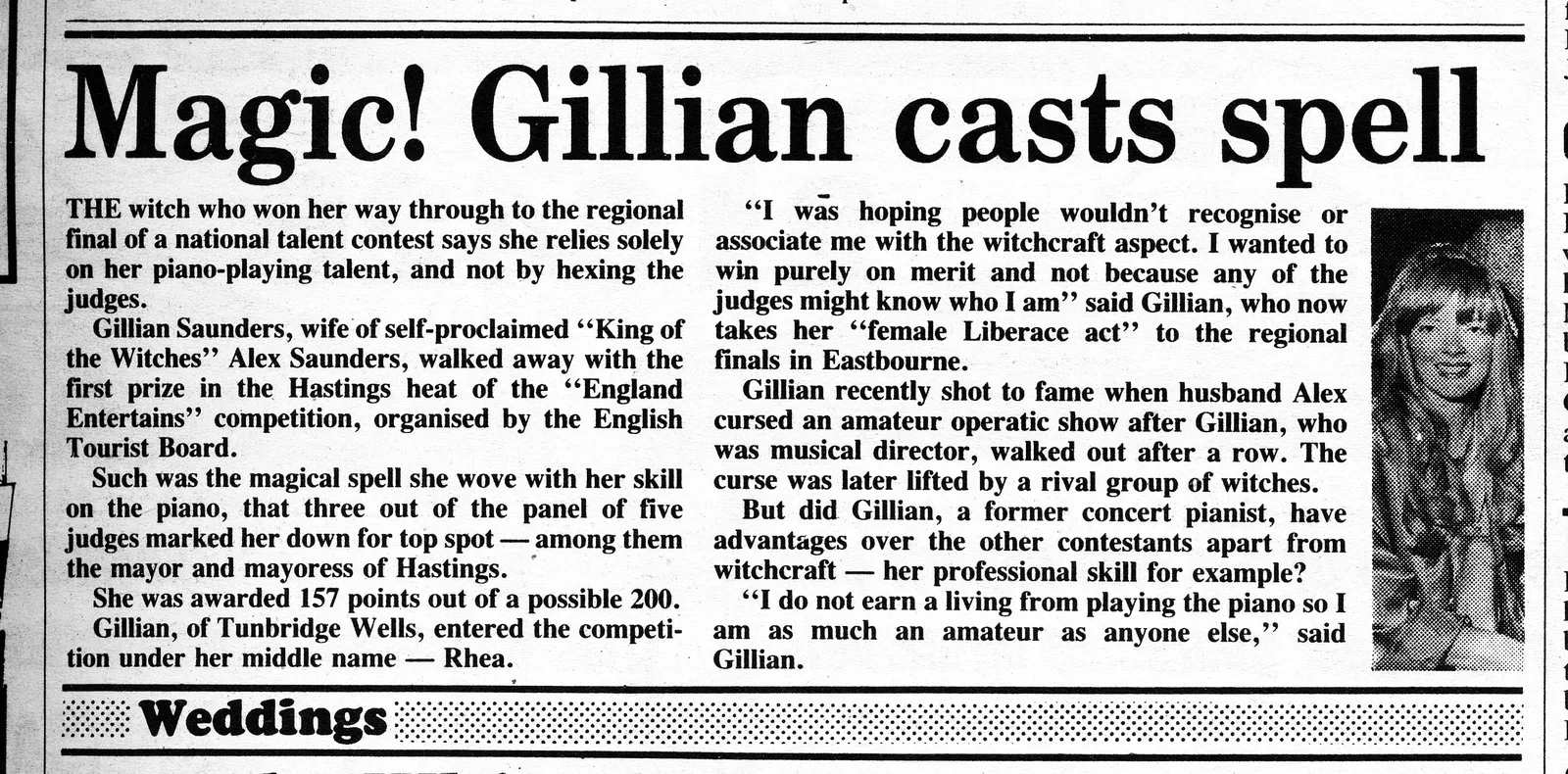 'Magic! Gillian casts spell', Bexhill Observer, 12 September 1985