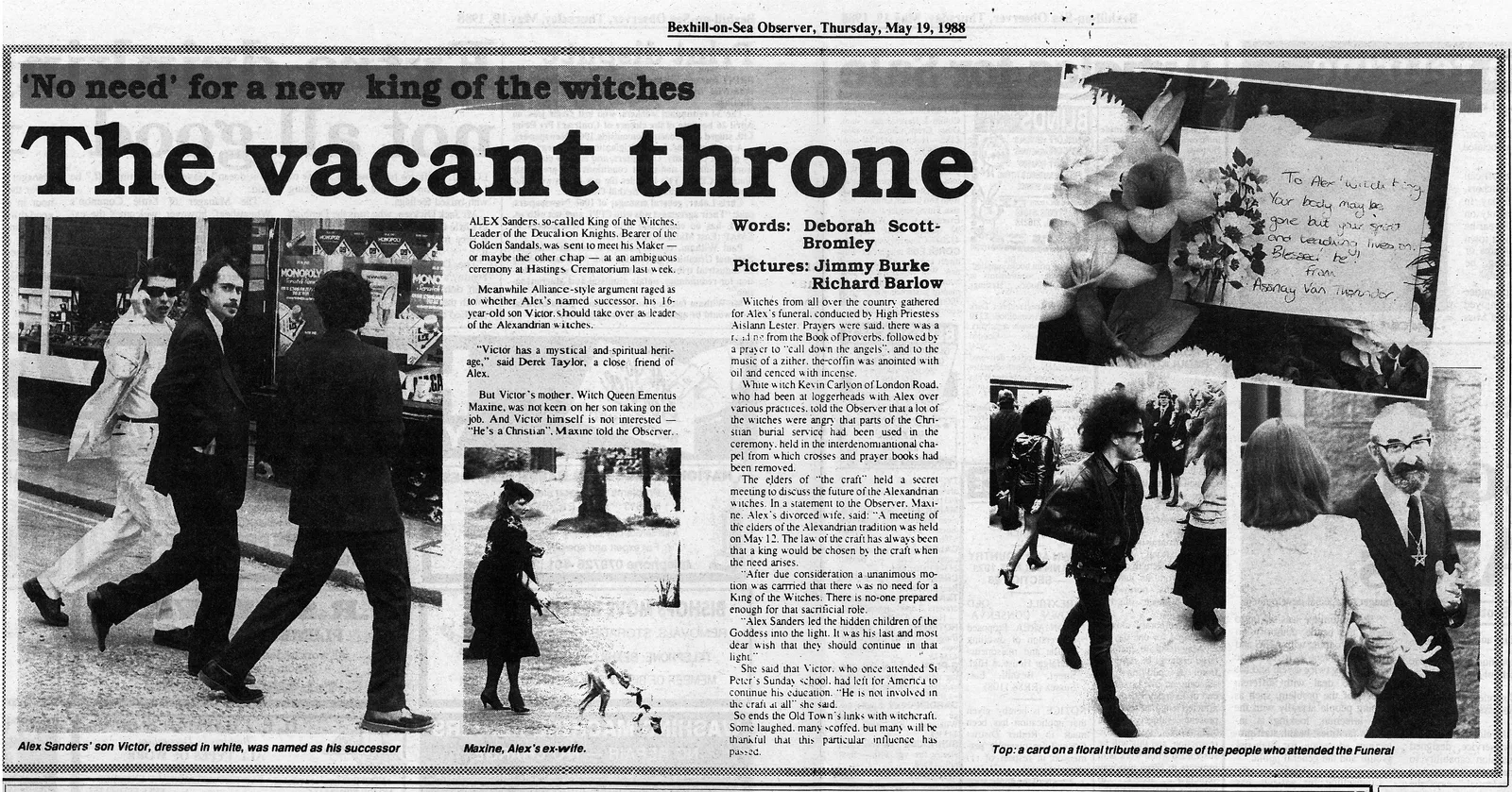 'The vacant throne', Bexhill Observer, 19 May 1988