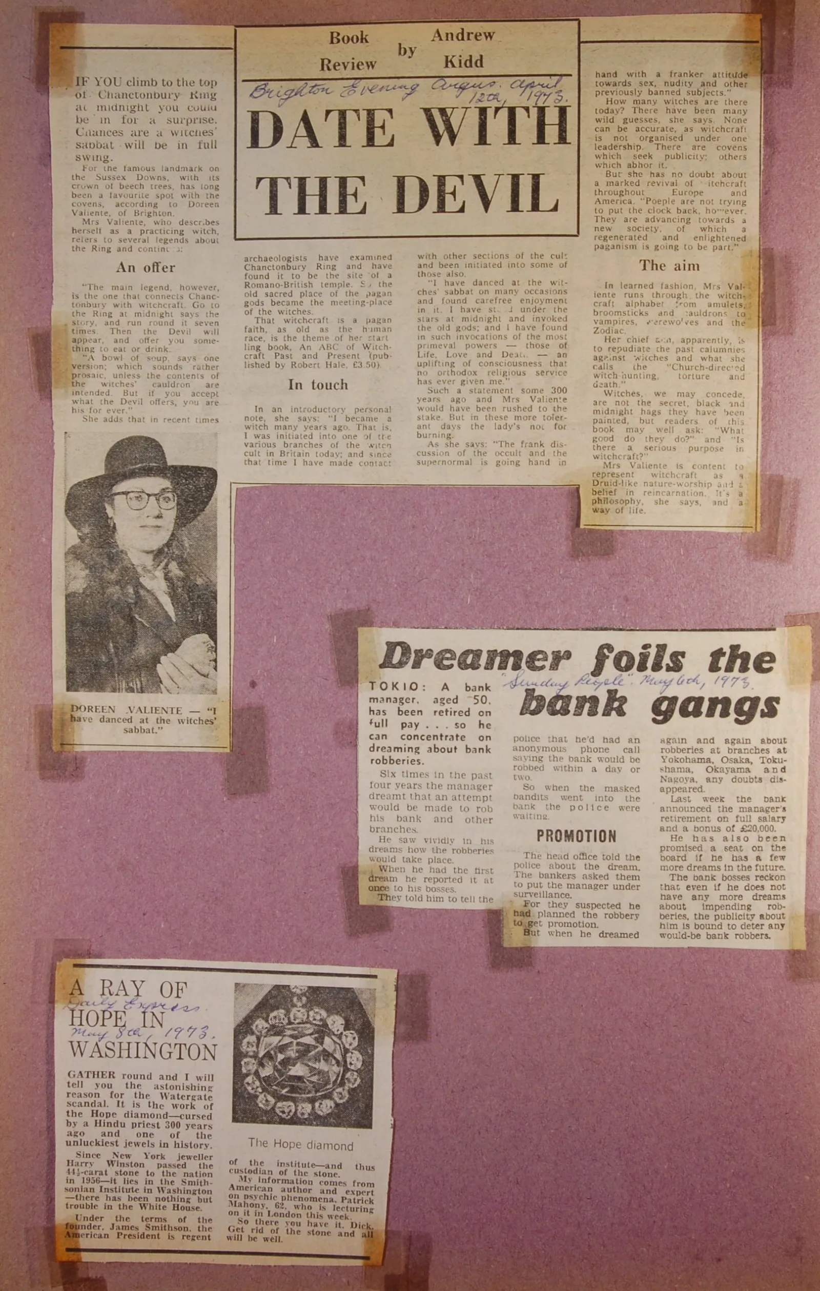 Newspaper book review - Date With The Devil