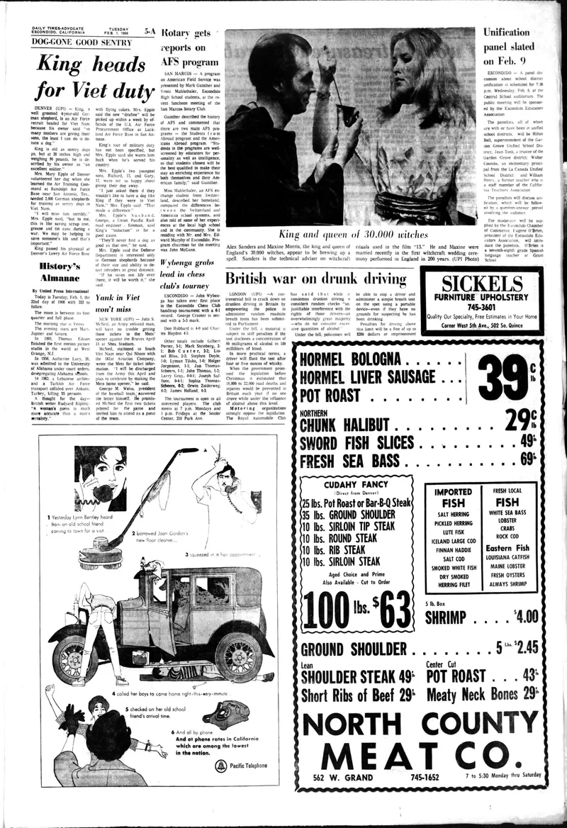 'King and queen of 30,000 witches', Daily Times-Advocate, 1 February 1966