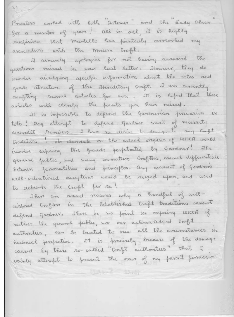 Letter from Bill Liddell to Mike Howard mentioning Bill's Alexandrian status.