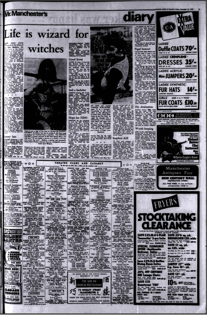 'Life is wizard for witches', Manchester Evening News, 19 September 1969
