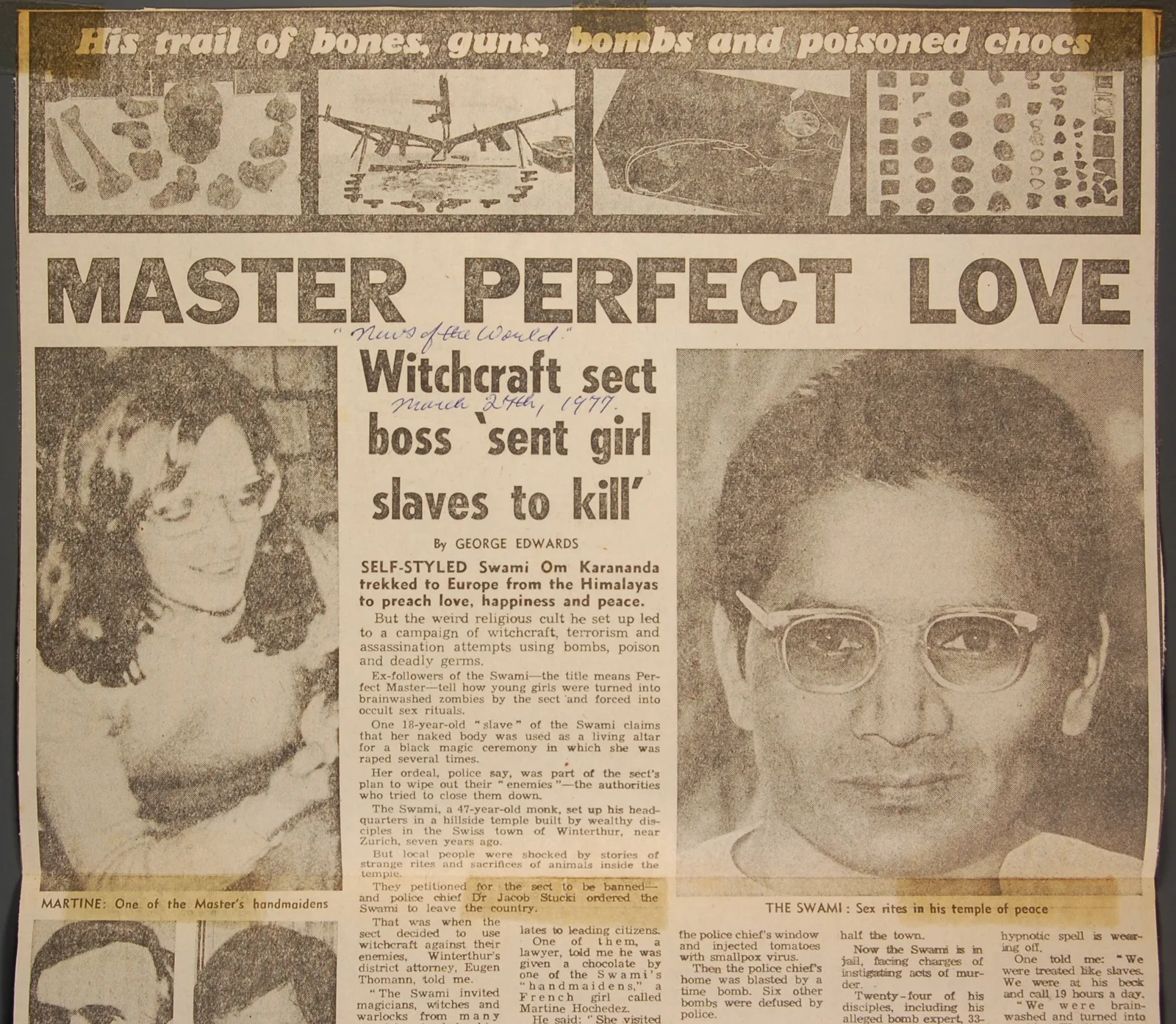 Newspaper article - Master Perfect Love