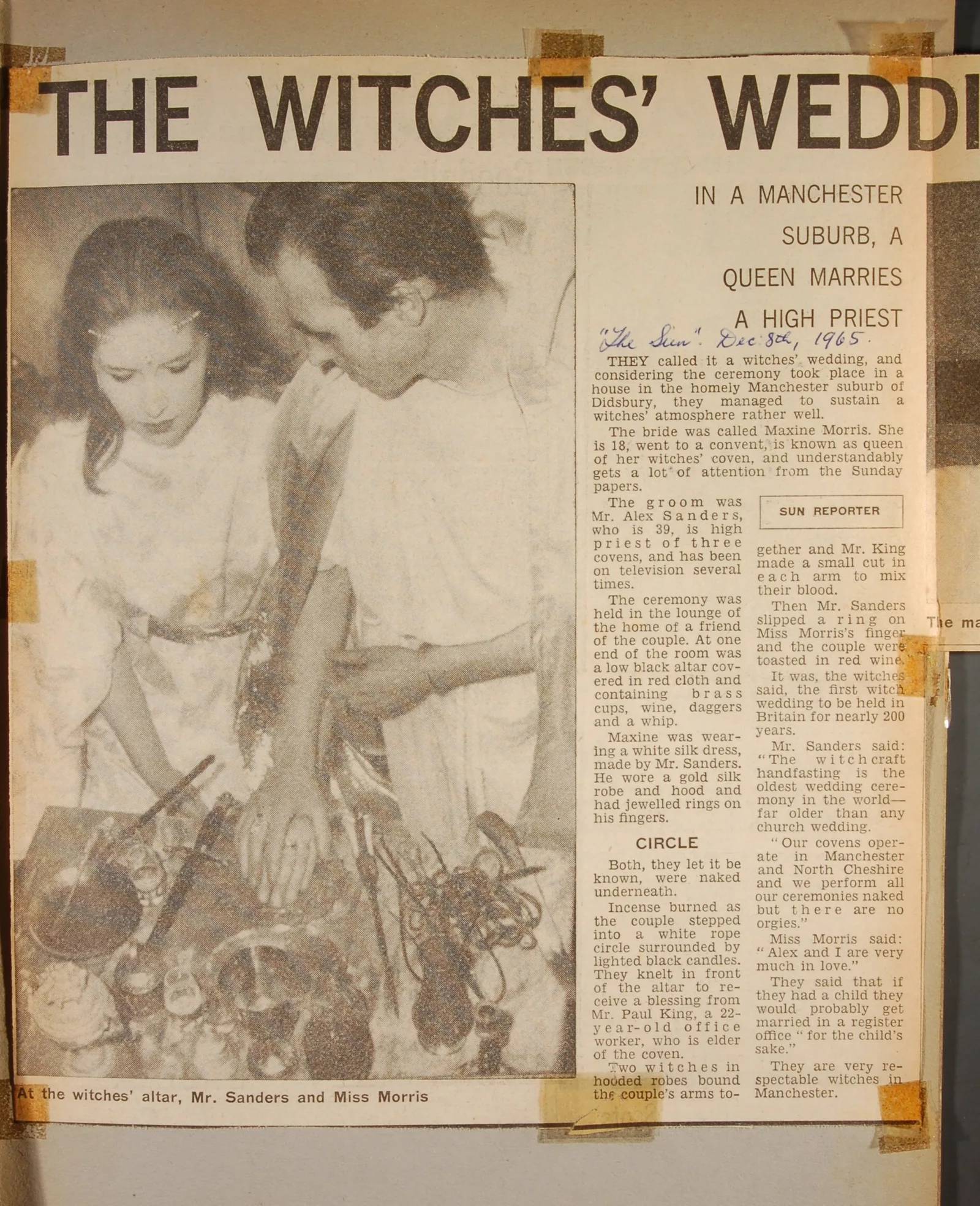 Newspaper article 'The Witches Wedding '