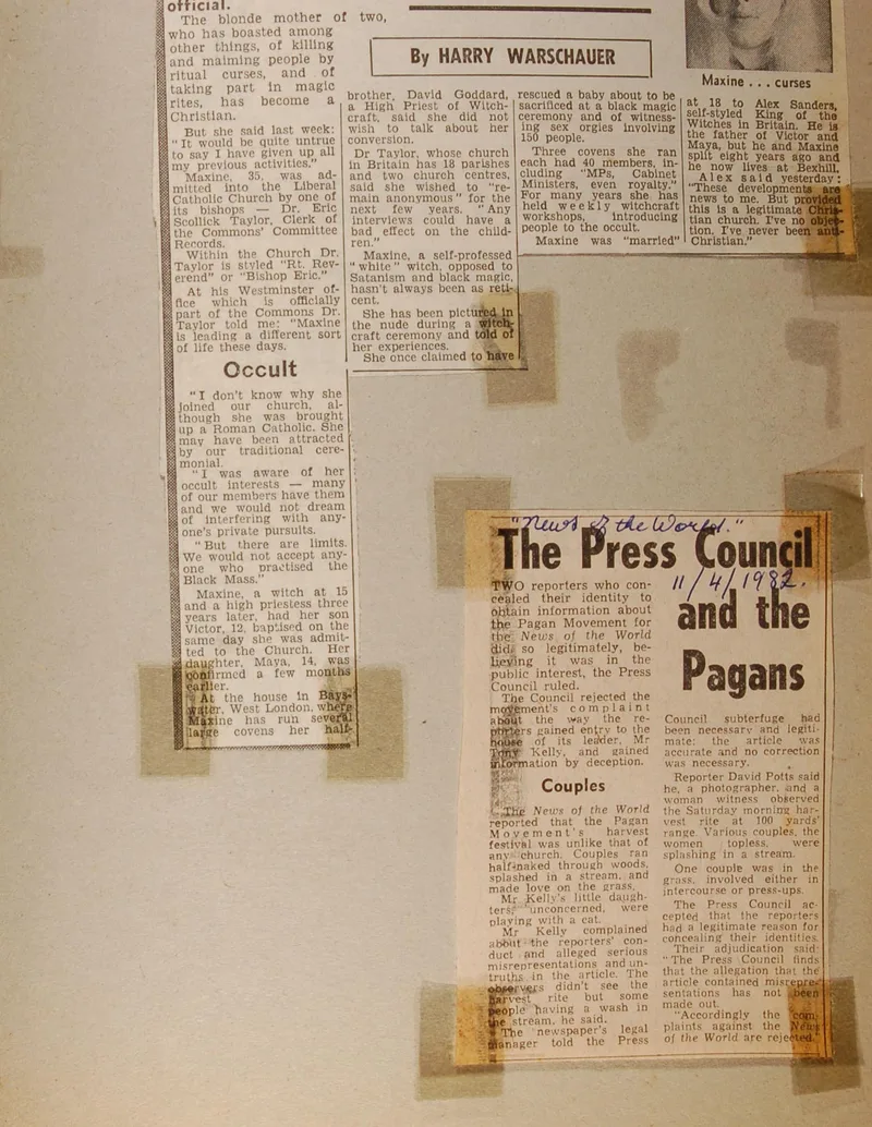 Newspaper article - Queen of the Witches becomes a Christian