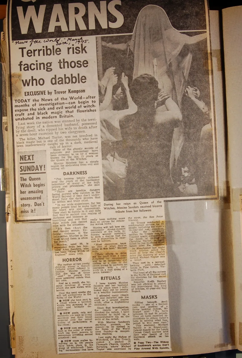 Newspaper article - QUEEN WITCH WARNS