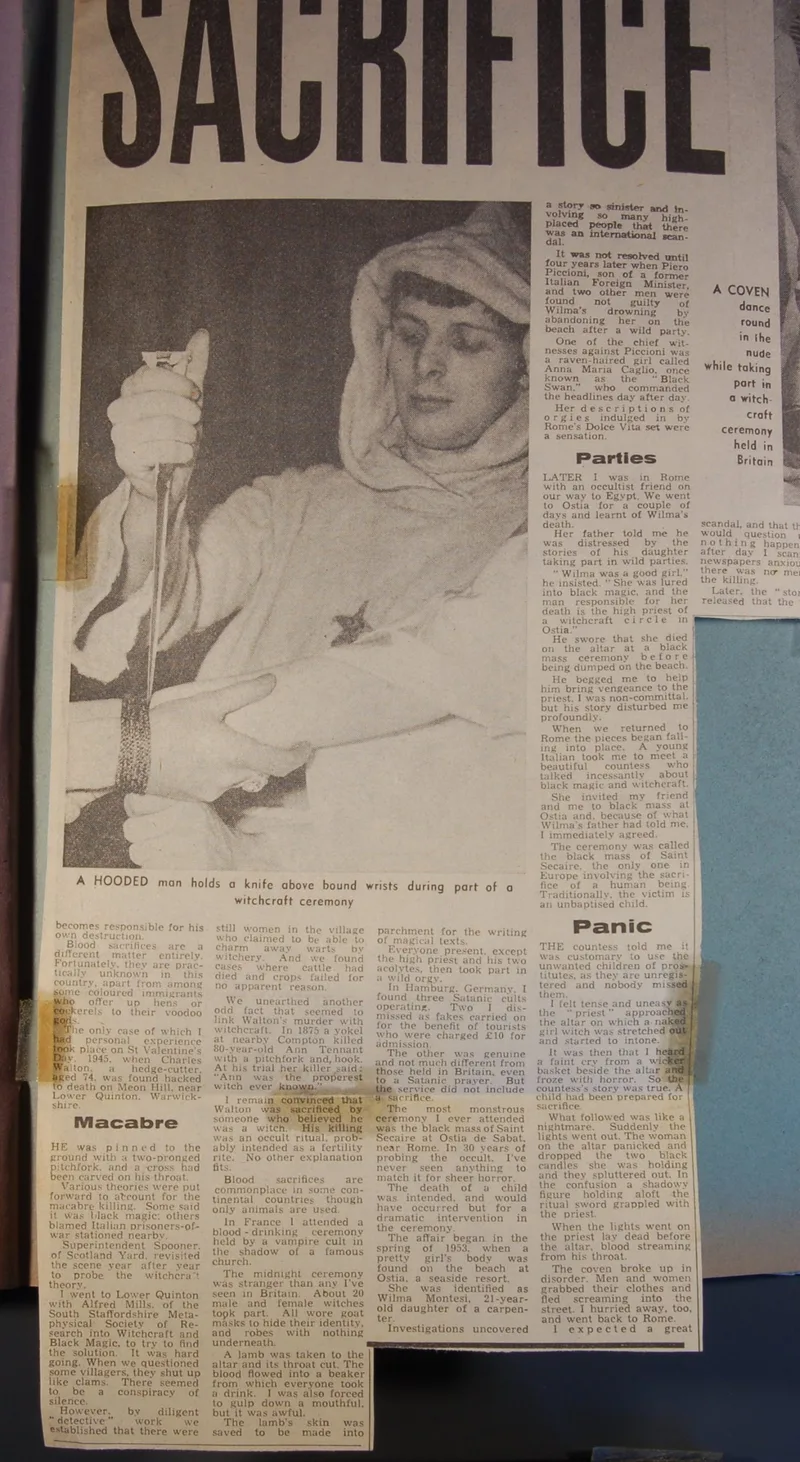 Ritual Sacrifice - news article (1970)