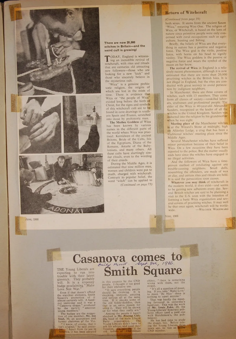 Strange return of Witchcraft - 1966 magazine article