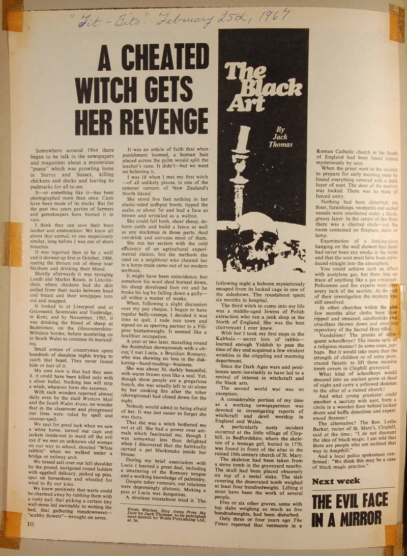 The Black Art - 'Tit-Bits' Magazine article p1-7