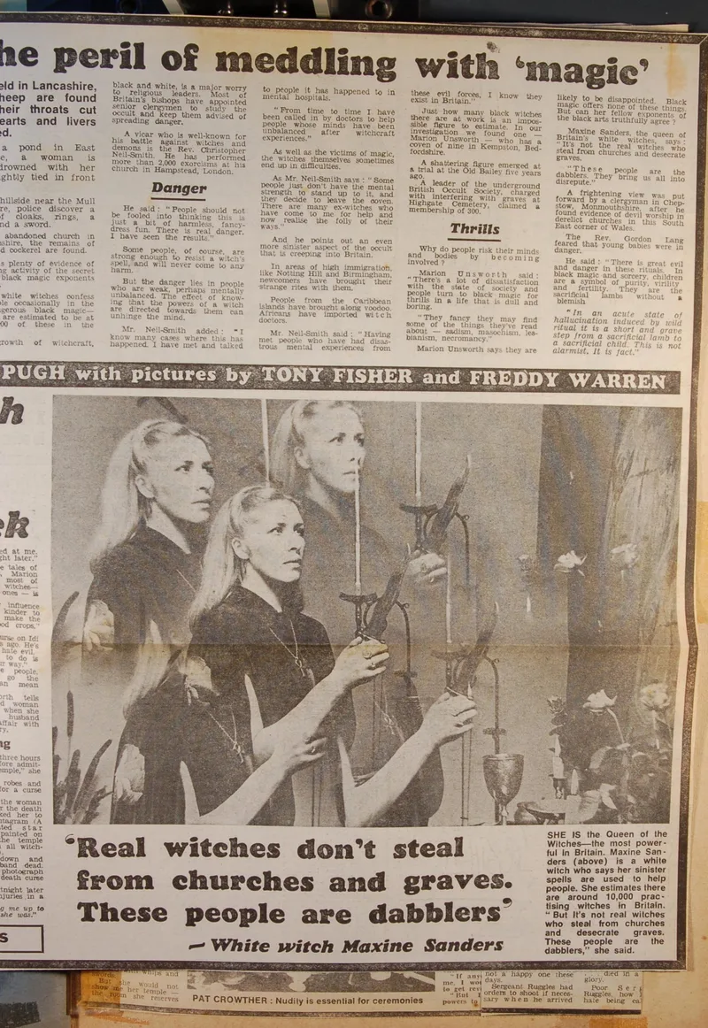The black witch riding on a vroomstick - 1979 news article