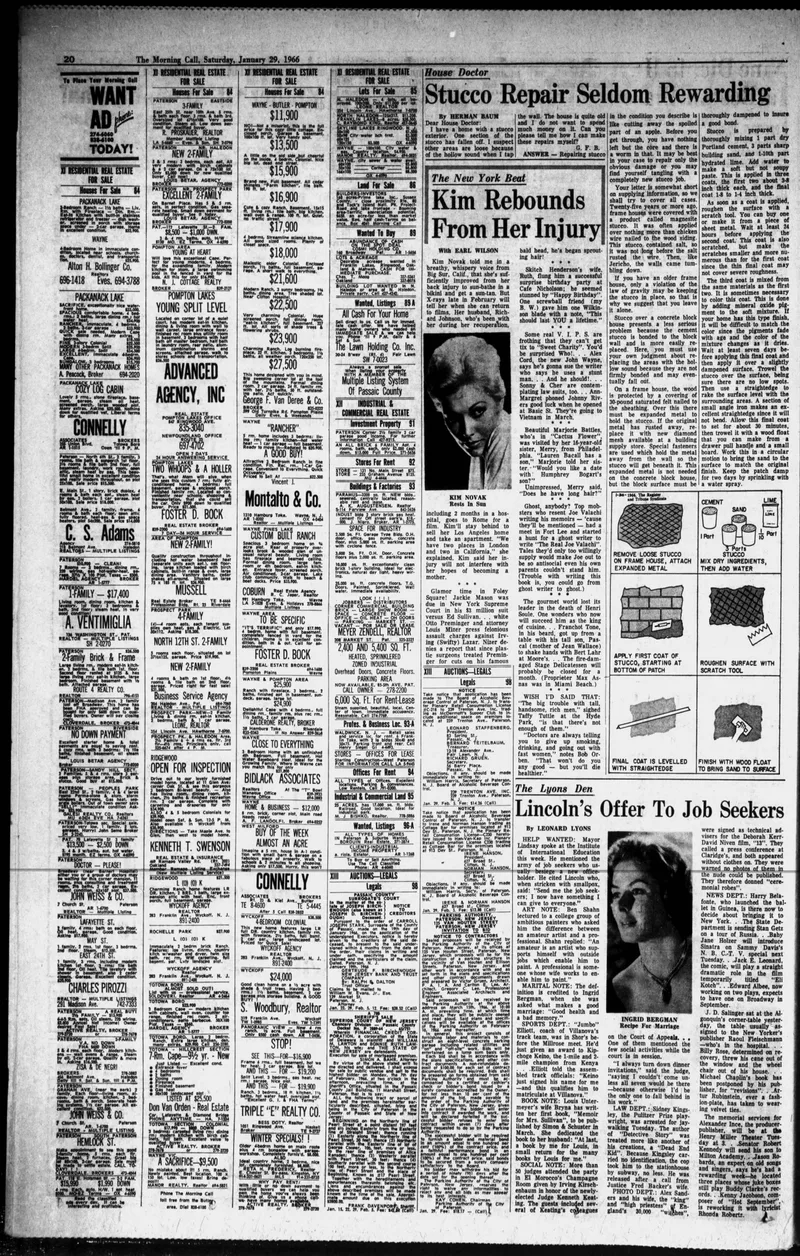 'The Lyons Den', Leonard Lyons, The Morning Call, 29 January 1966