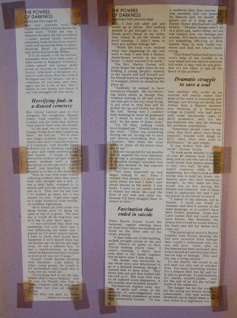 'The Powers of Darkness' - magazine article